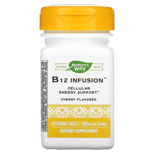 Nature's Way, B12 Infusion, Cherry, 1,000 mcg, 30 Chewable Tablets