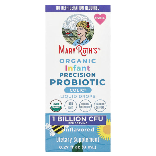 MaryRuth's, Organic Infant Precision Probiotic, Liquid Drops, Newborn+, Unflavored , 1 Billion CFU, 0.27 fl oz (8 ml)