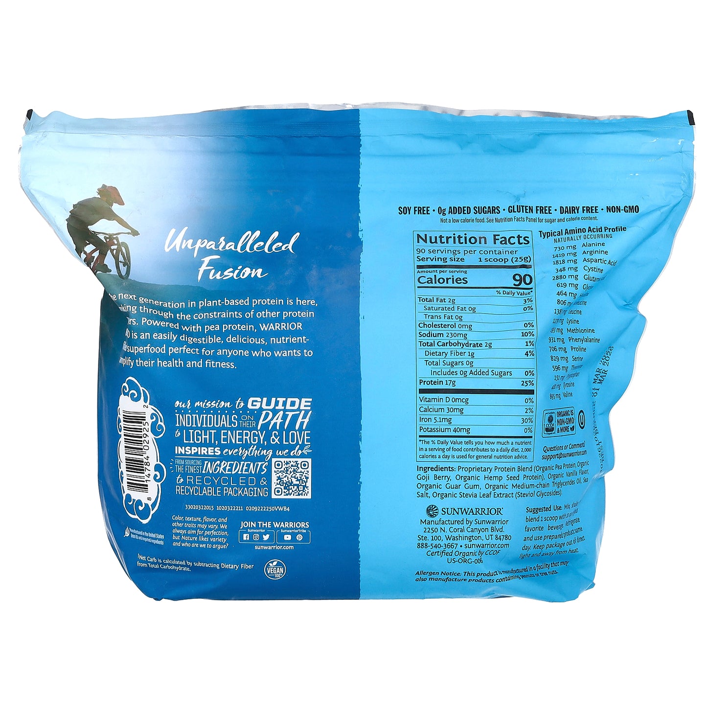 Sunwarrior, Warrior Blend, Protein, Vanilla, 4.96 lb (2.25 kg)