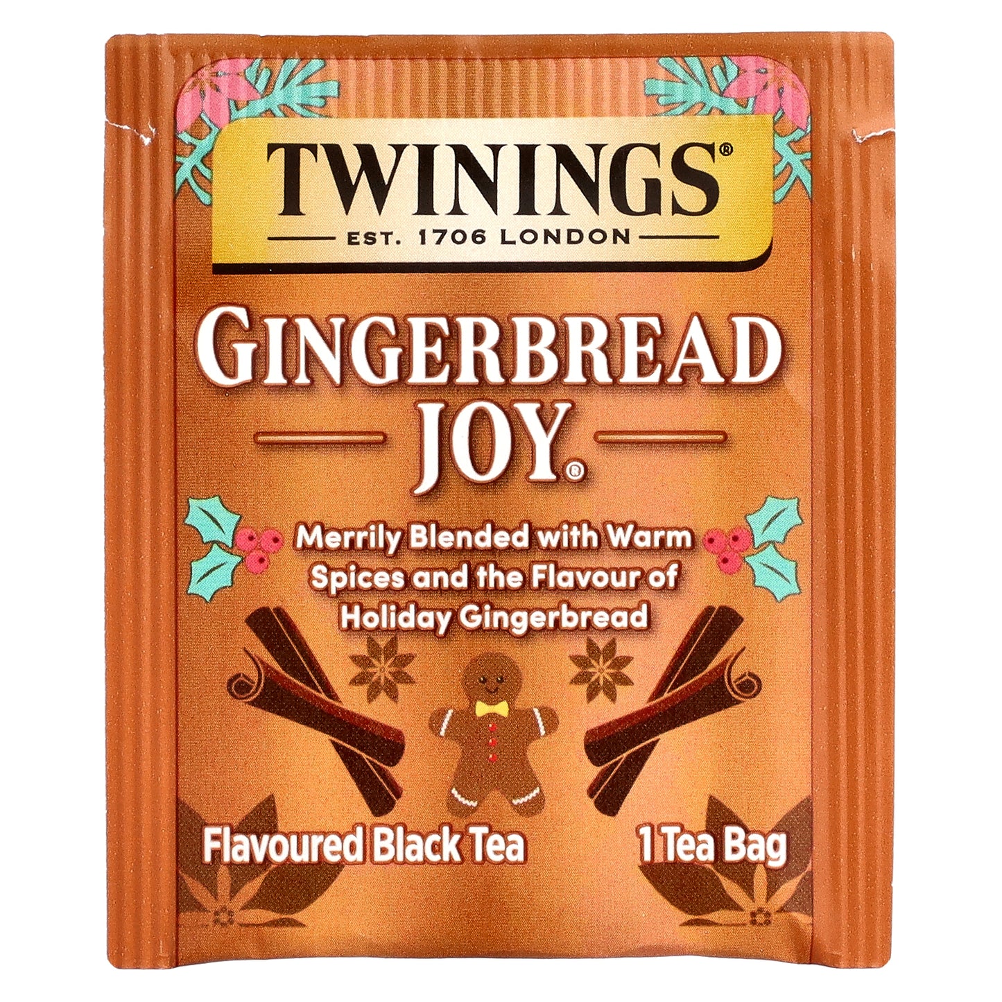 Twinings, Flavored Black Tea, Gingerbread Joy®, 20 Tea Bags, 1.41 oz (40 g)