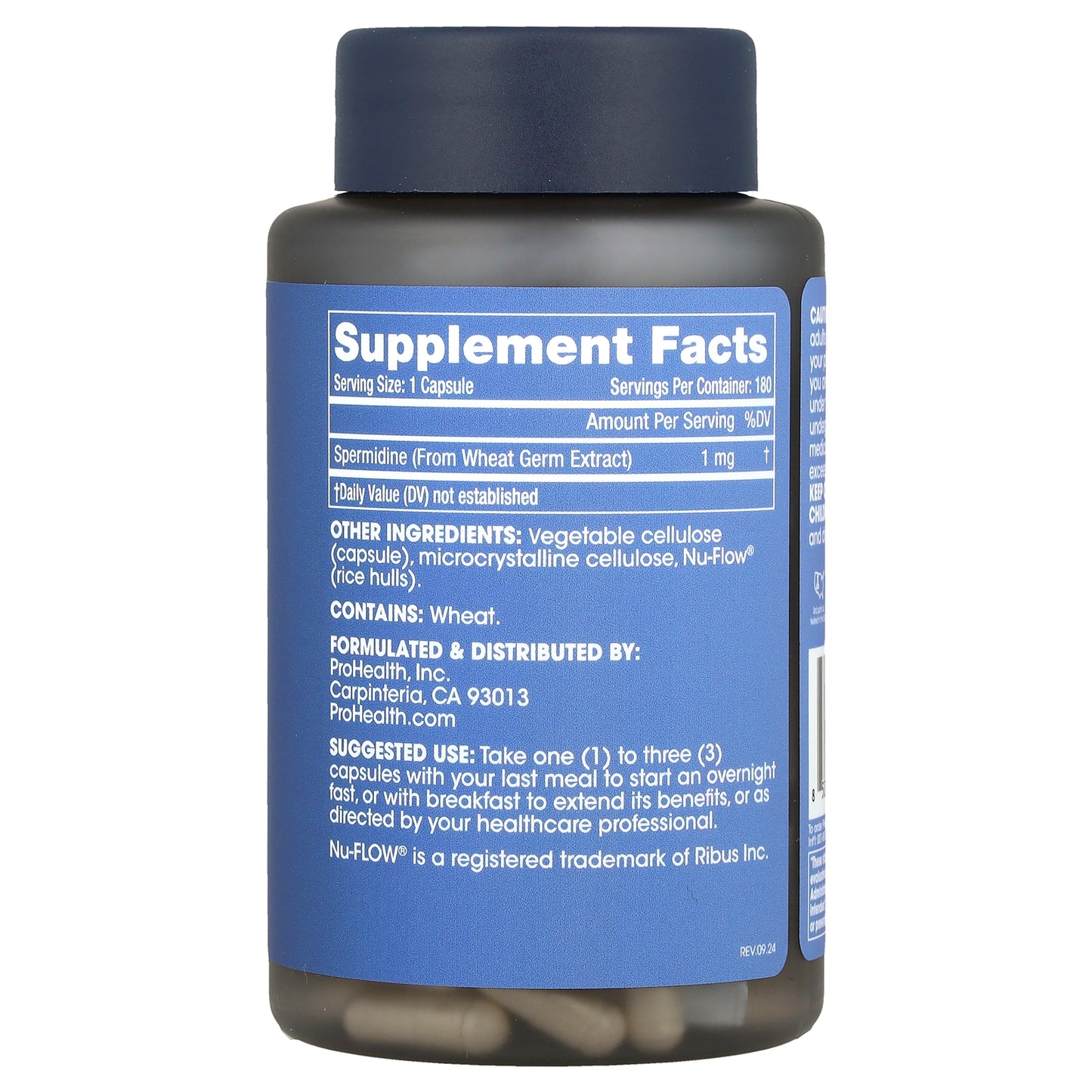 ProHealth Longevity, Pure Spermidine, 1 mg, 180 Capsules