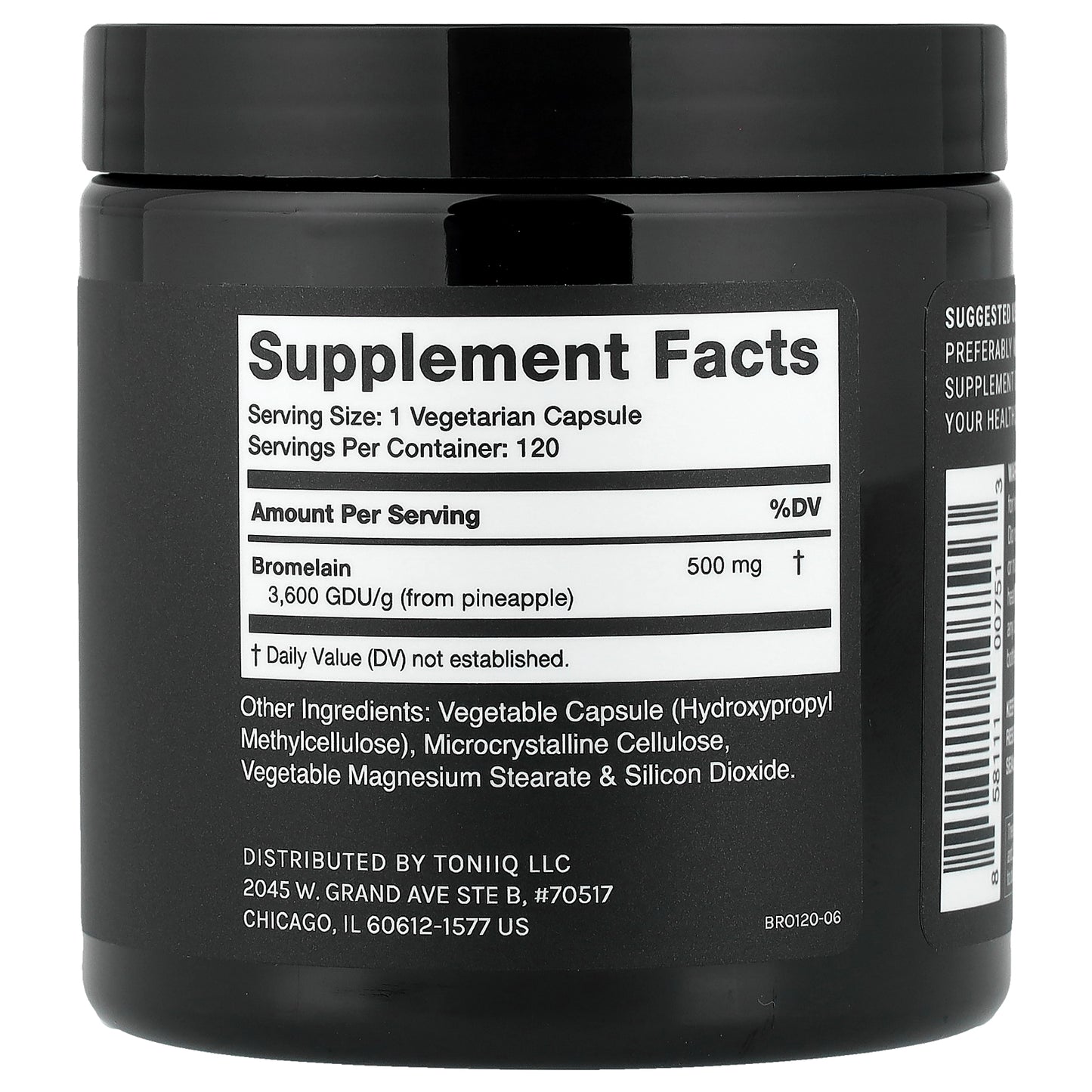 Toniiq, Bromelain, 120 Capsules (500 mg per Capsule)