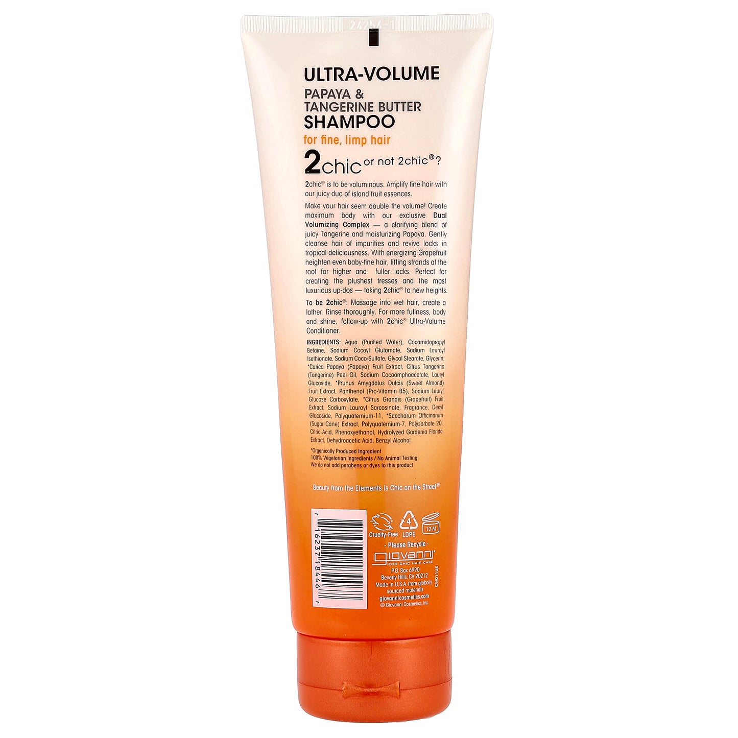 Giovanni, 2chic®, Ultra Volume Shampoo, For Fine, Limp Hair, Papaya + Tangerine Butter, 8.5 fl oz (250 ml)