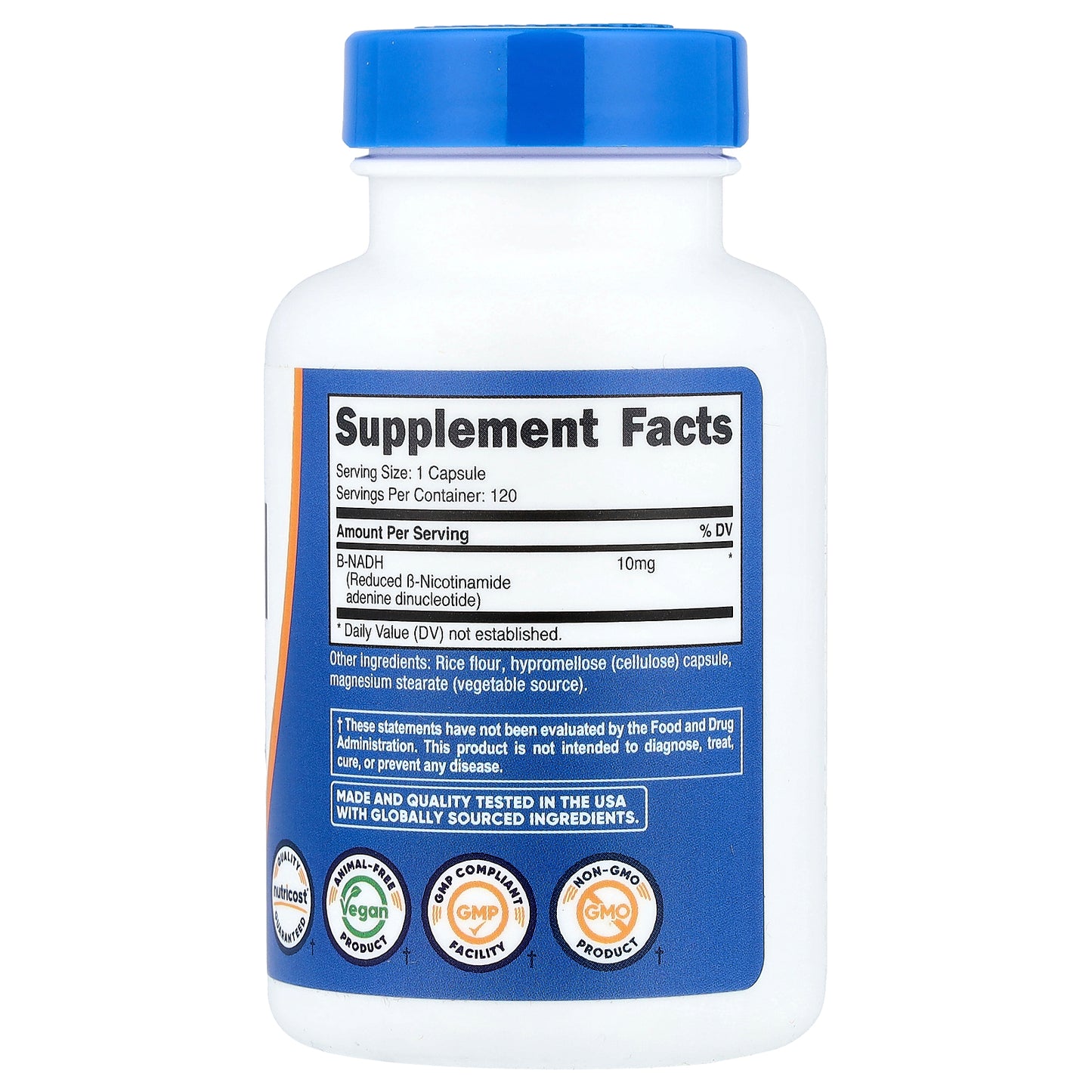 Nutricost, NADH, 10 mg, 120 Capsules