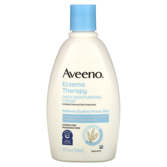 Aveeno, Eczema Therapy, Daily Moisturizing Cream, Fragrance Free, 12 fl oz (354 ml)