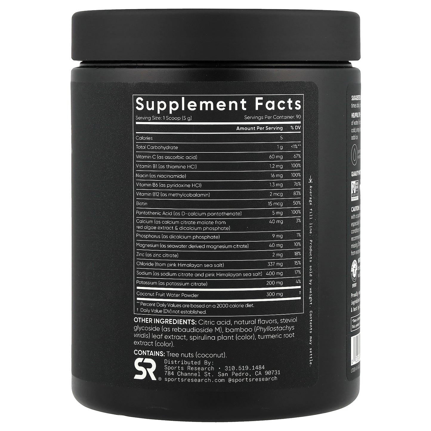 Sports Research, Hydrate Electrolytes, Lemon Lime, 15.87 oz (450 g)