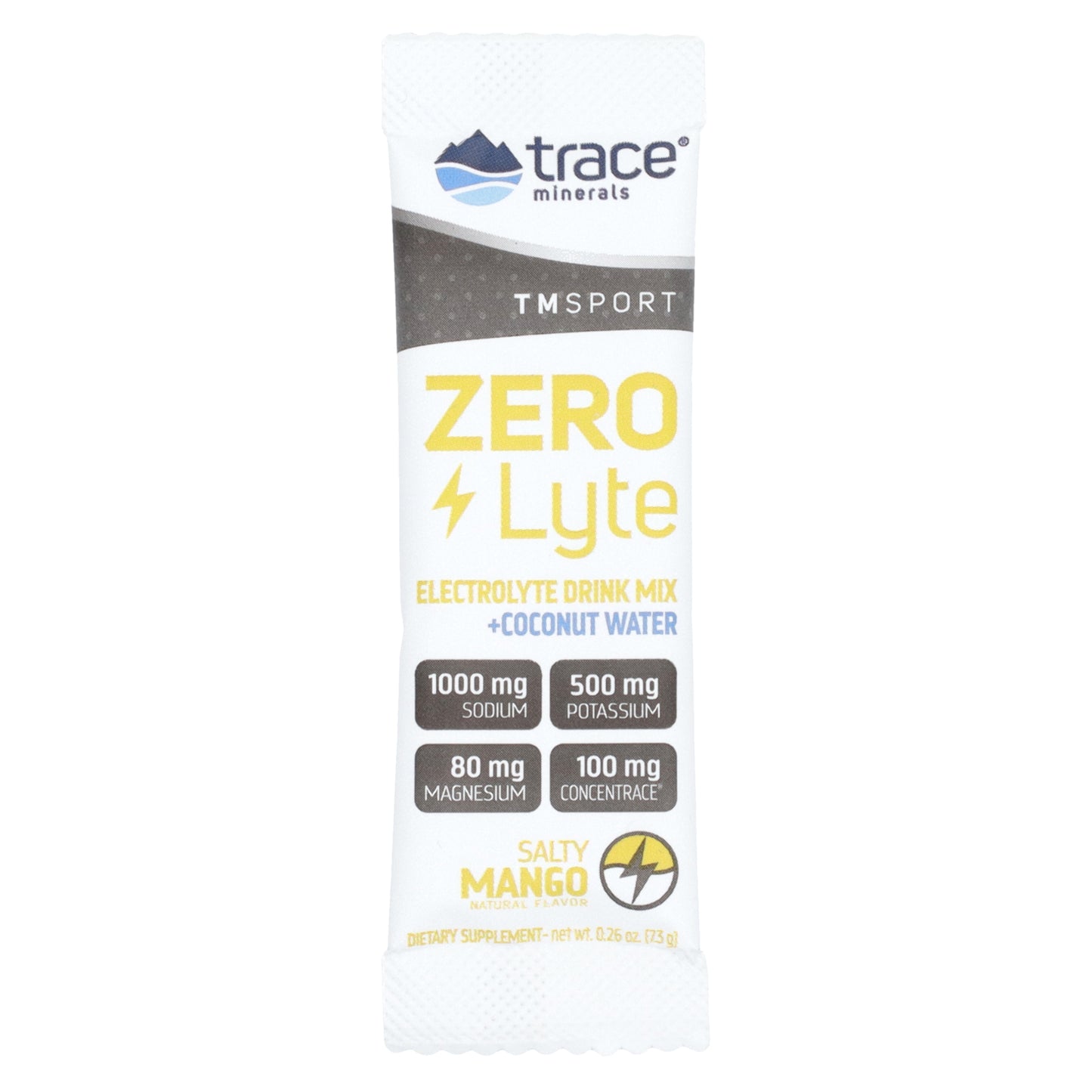 Trace, TM Sport, ZEROLyte, Electrolyte Drink Mix, Salty Mango, 30 Packets, 0.26 oz (7.3 g) Each