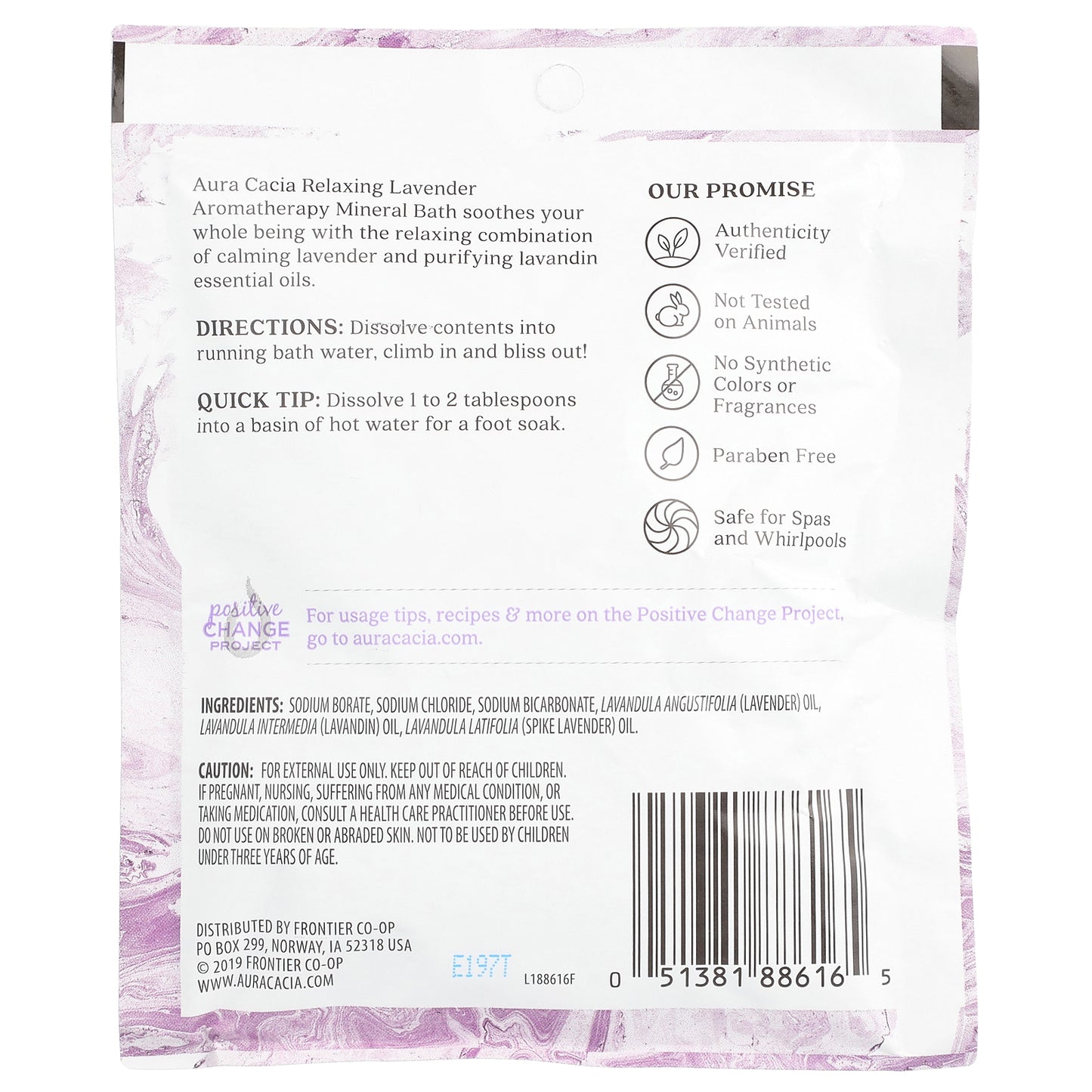 Aura Cacia, Aromatherapy Mineral Bath, Lavender, 2.5 oz (70.9 g)