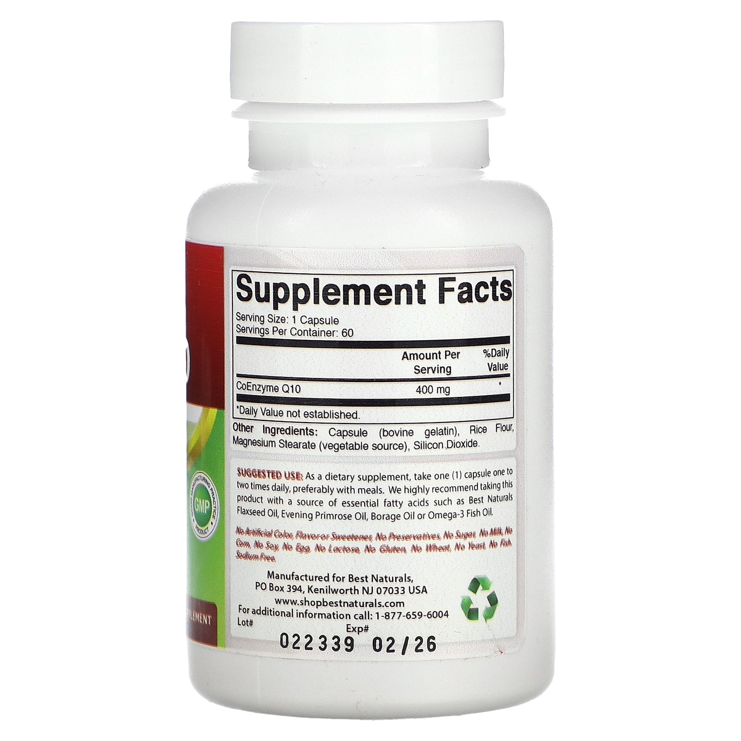 Best Naturals, CoQ10, 400 mg, 60 Capsules