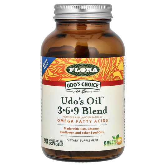 Flora, Udo's Choice, Udo's Oil 3-6-9 Blend, 90 Vegetarian Softgels