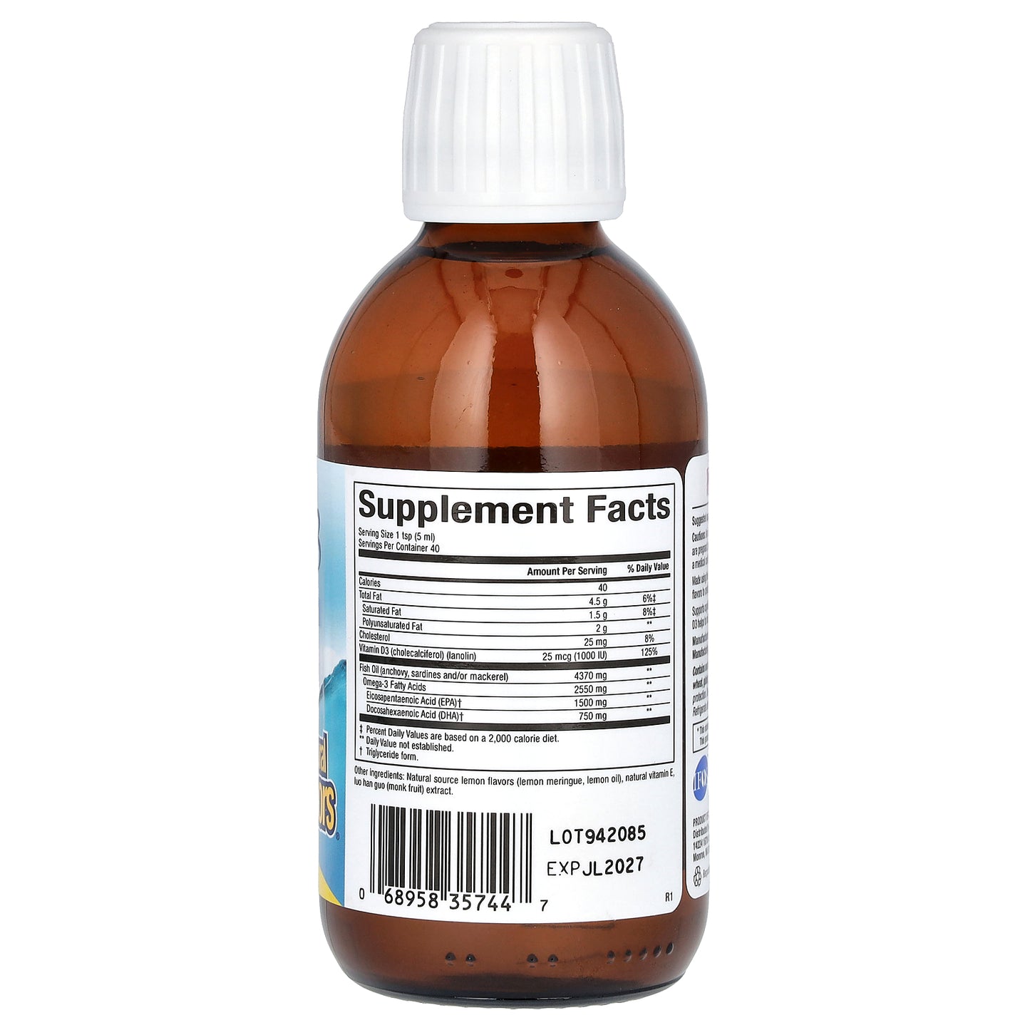 Natural Factors, SeaRich Omega-3 with Vitamin D3, HI Potency, Delicious Lemon Meringue, 6.76 fl oz (200 ml)