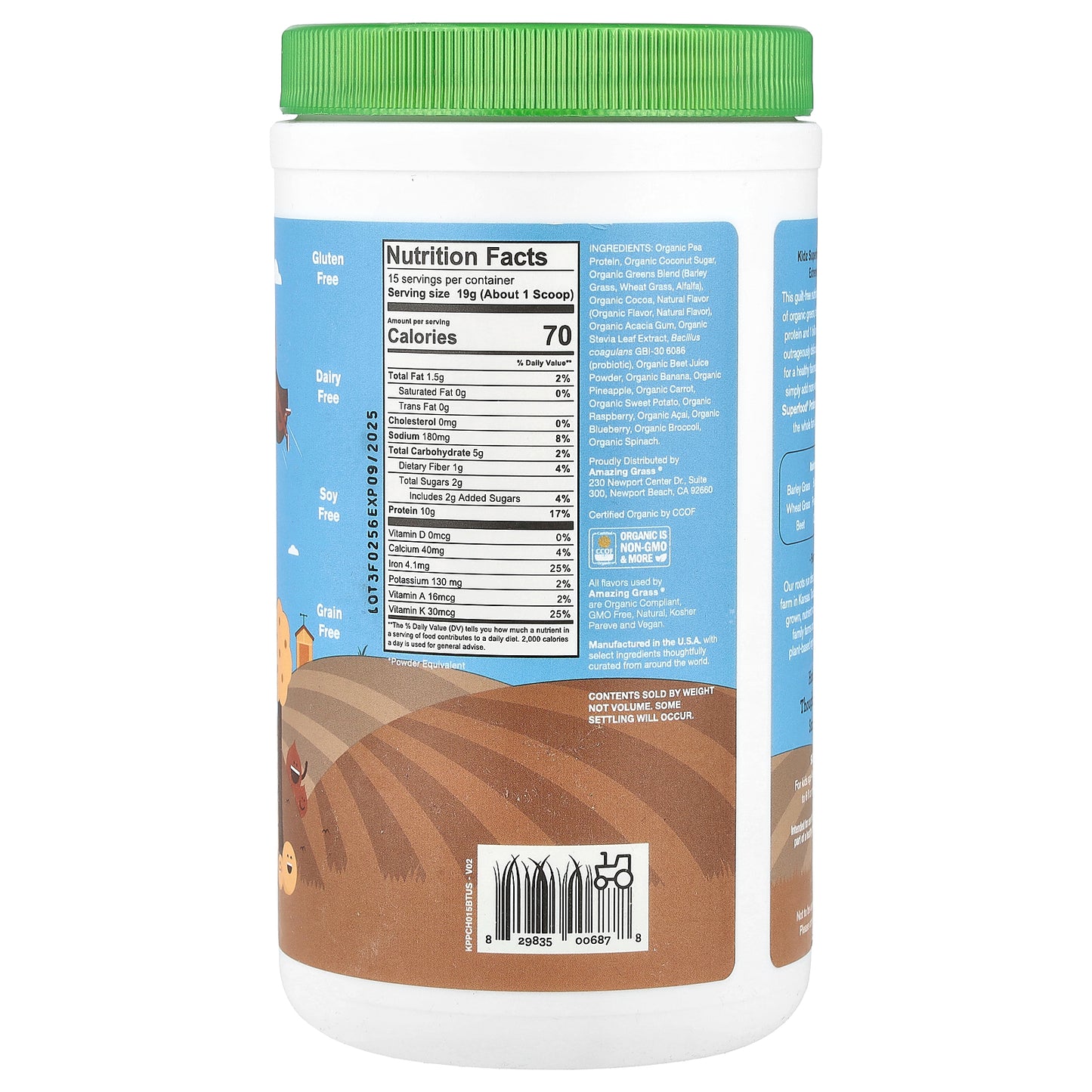 Amazing Grass, Kidz Superfood®, Protein + Probiotics, Extreme Chocolate, 10 oz (285 g)