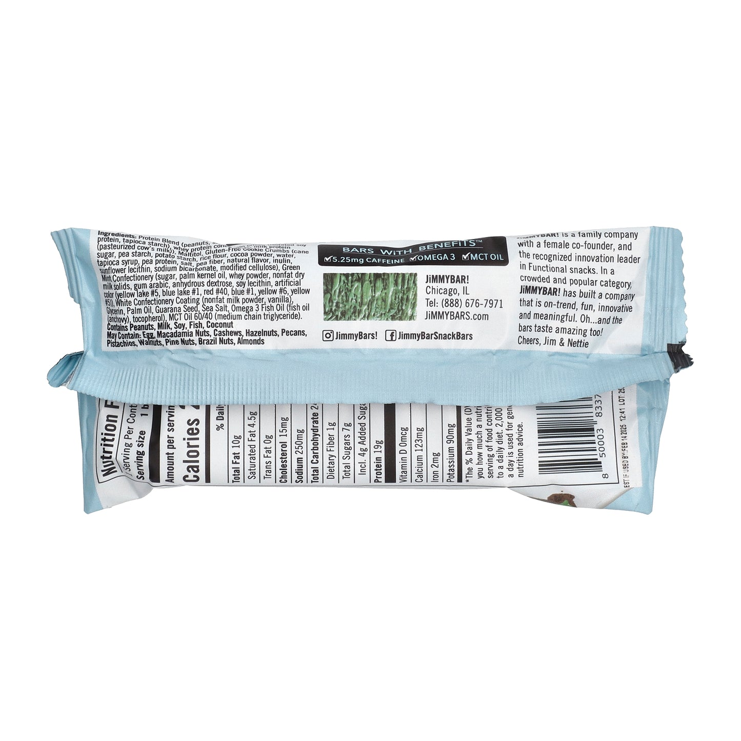 JiMMY!, Bars with Benefits, Protein Bar, Mint Cookies 'N Cream, 12 Bars, 2.05 oz (58 g) Each