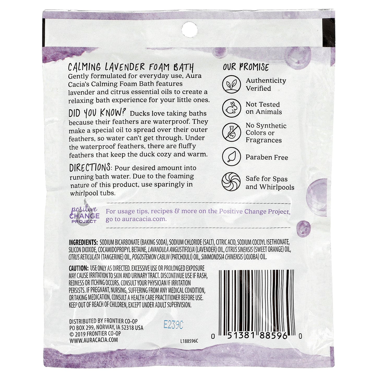 Aura Cacia, Foam Bath, Calming Lavender, 2.5 oz (70.9 g)