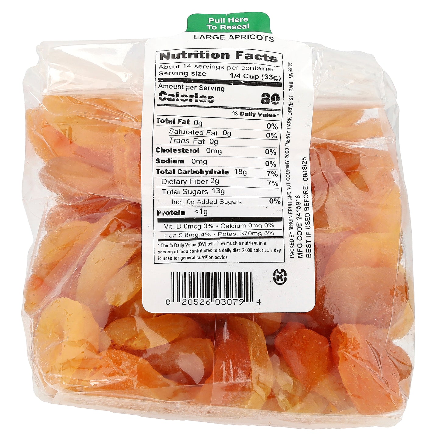 Bergin Fruit and Nut Company, Large Apricots, 16 oz (454 g)