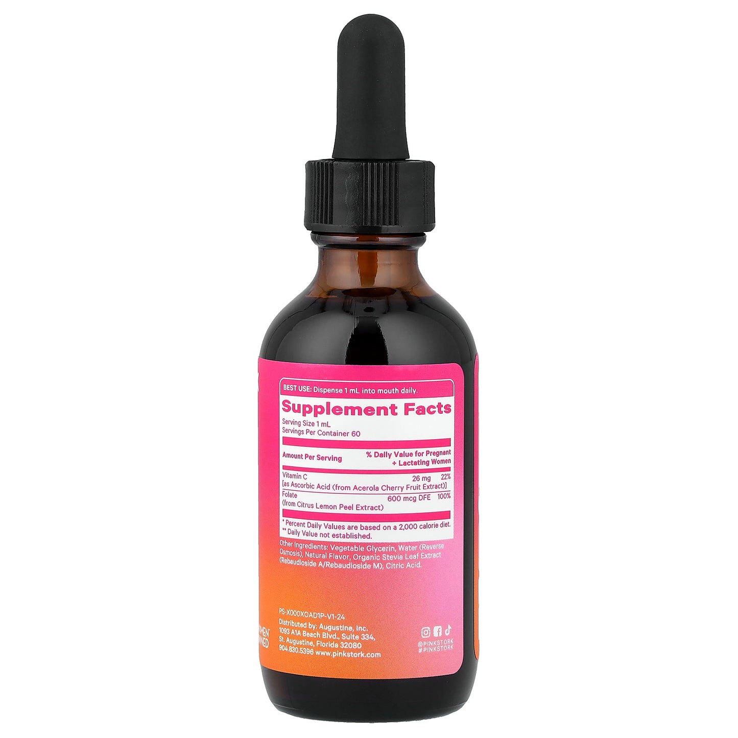 Pink Stork, Liquid Folate, 2 fl oz (60 ml)