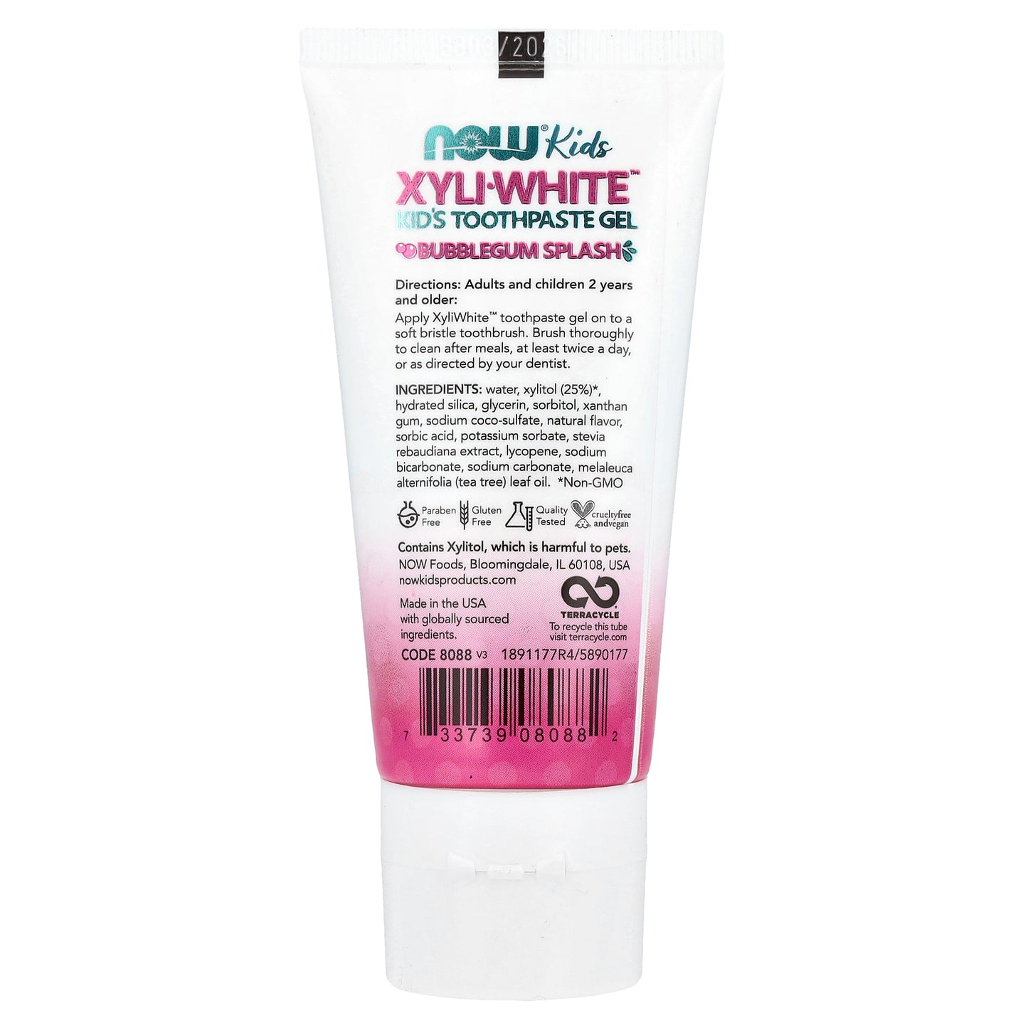 NOW Foods, Xyli-White™, Kid's Toothpaste Gel, Bubblegum Splash, 3 oz (85 g)