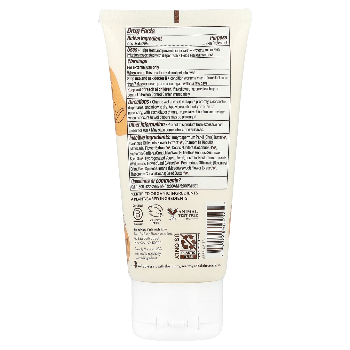 Babo Botanicals, Sensitive Baby, Diaper Rash Cream, Fragrance Free, 3 oz (85 g)