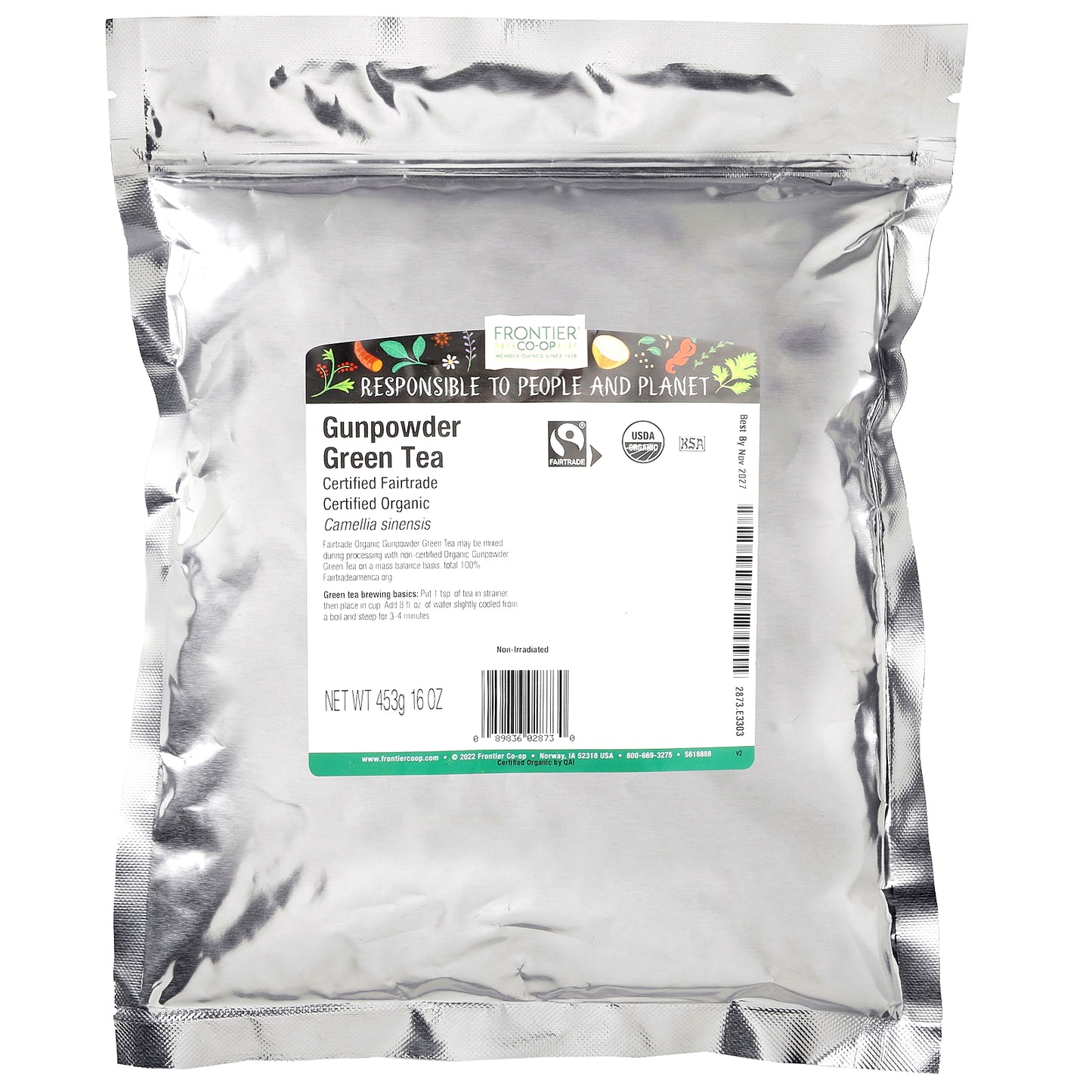 Frontier Co-op, Organic Gunpowder Green Tea, 16 oz (453 g)