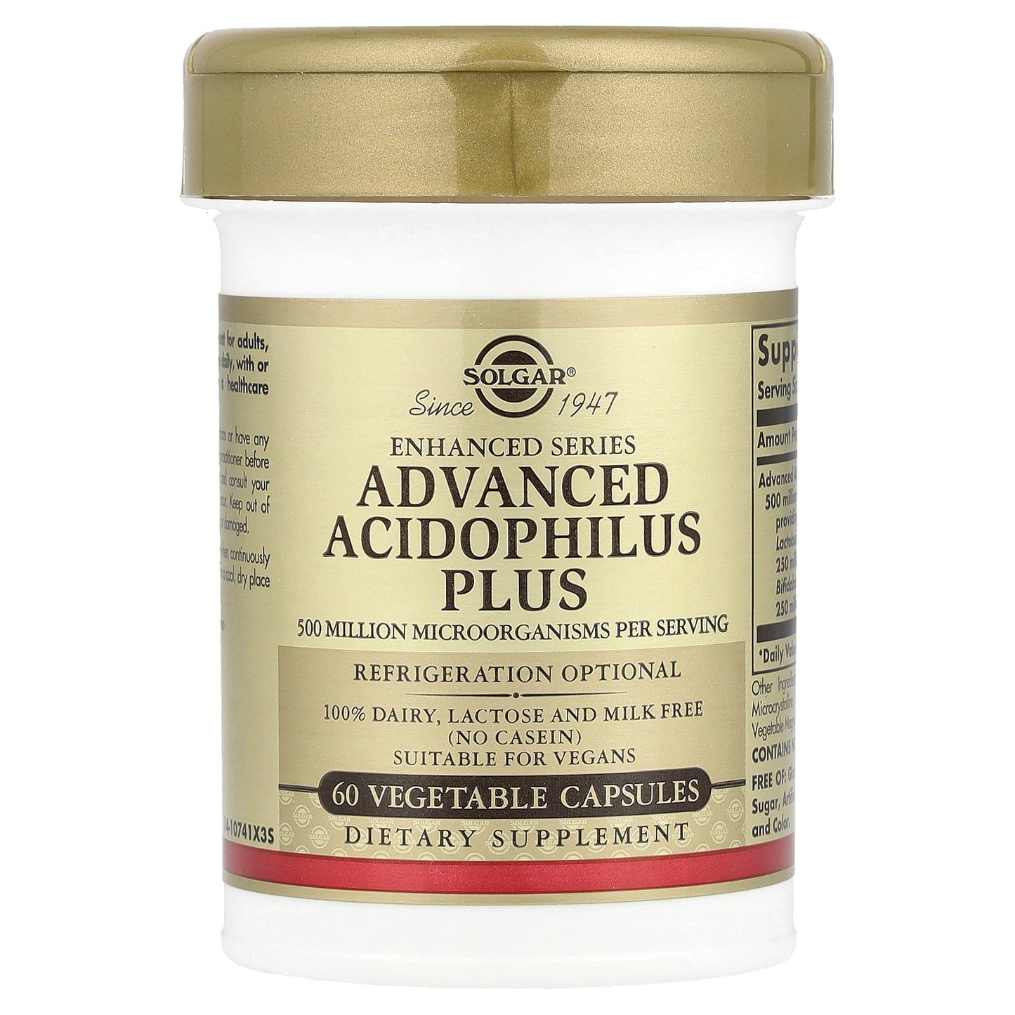 Solgar, Advanced Acidophilus Plus, 60 Vegetable Capsules
