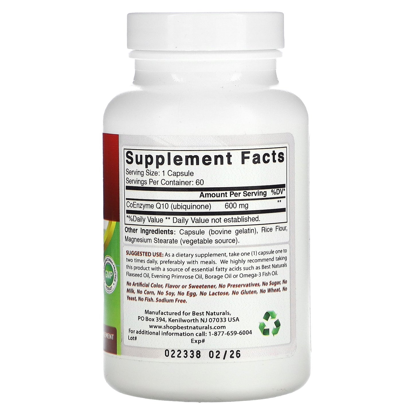 Best Naturals, CoQ10, 600 mg, 60 Capsules