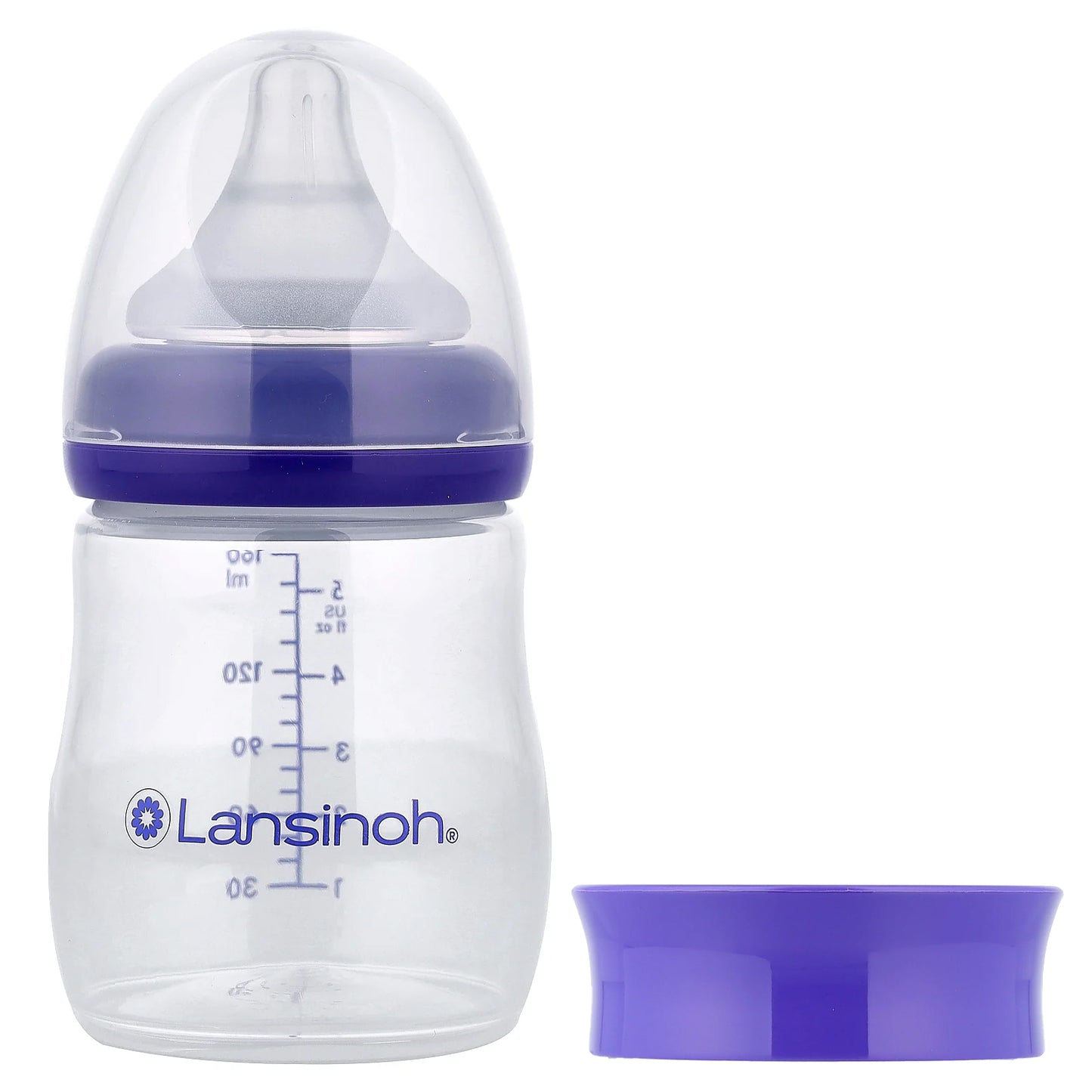 Lansinoh, Feeding & Storage Bottle, 1 Month+, Slow Flow, 3 Piece