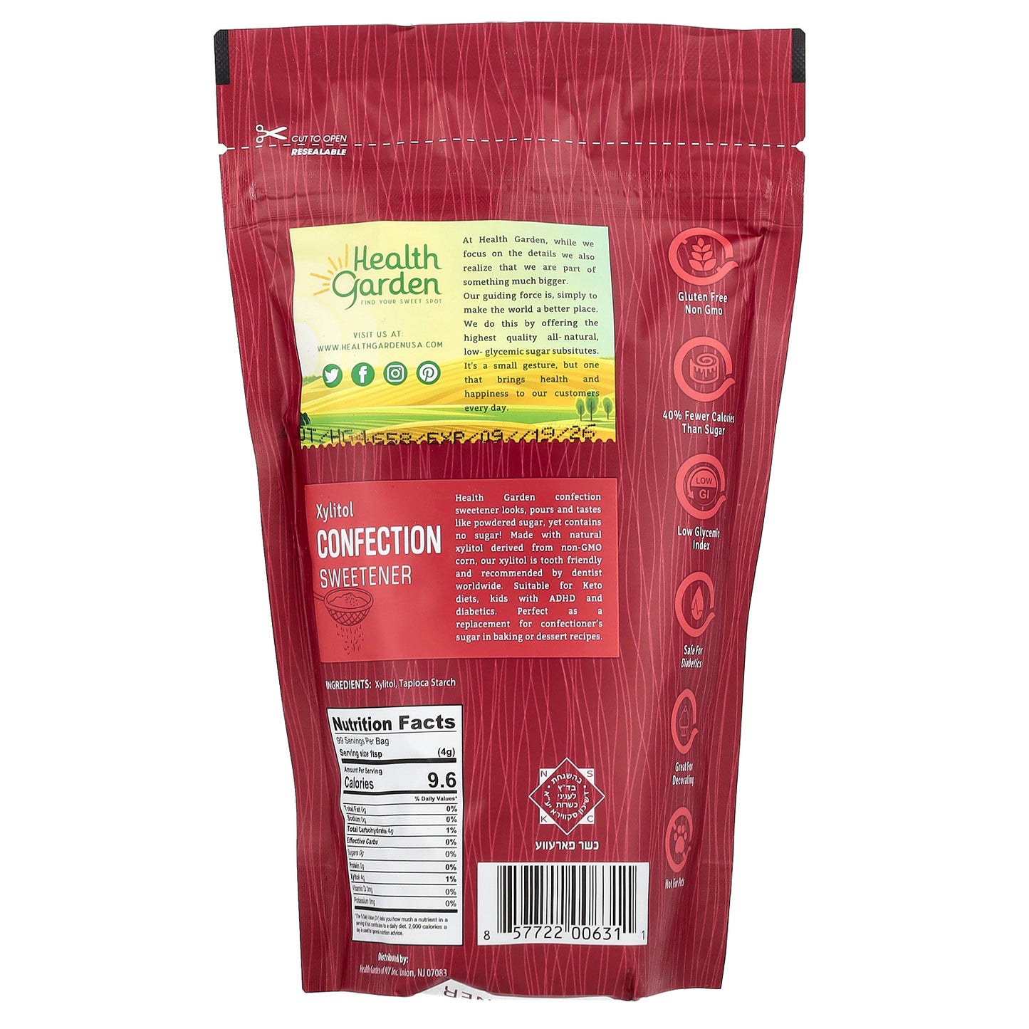 Health Garden, Xylitol Confection Sweetener, 14 oz (397 g)