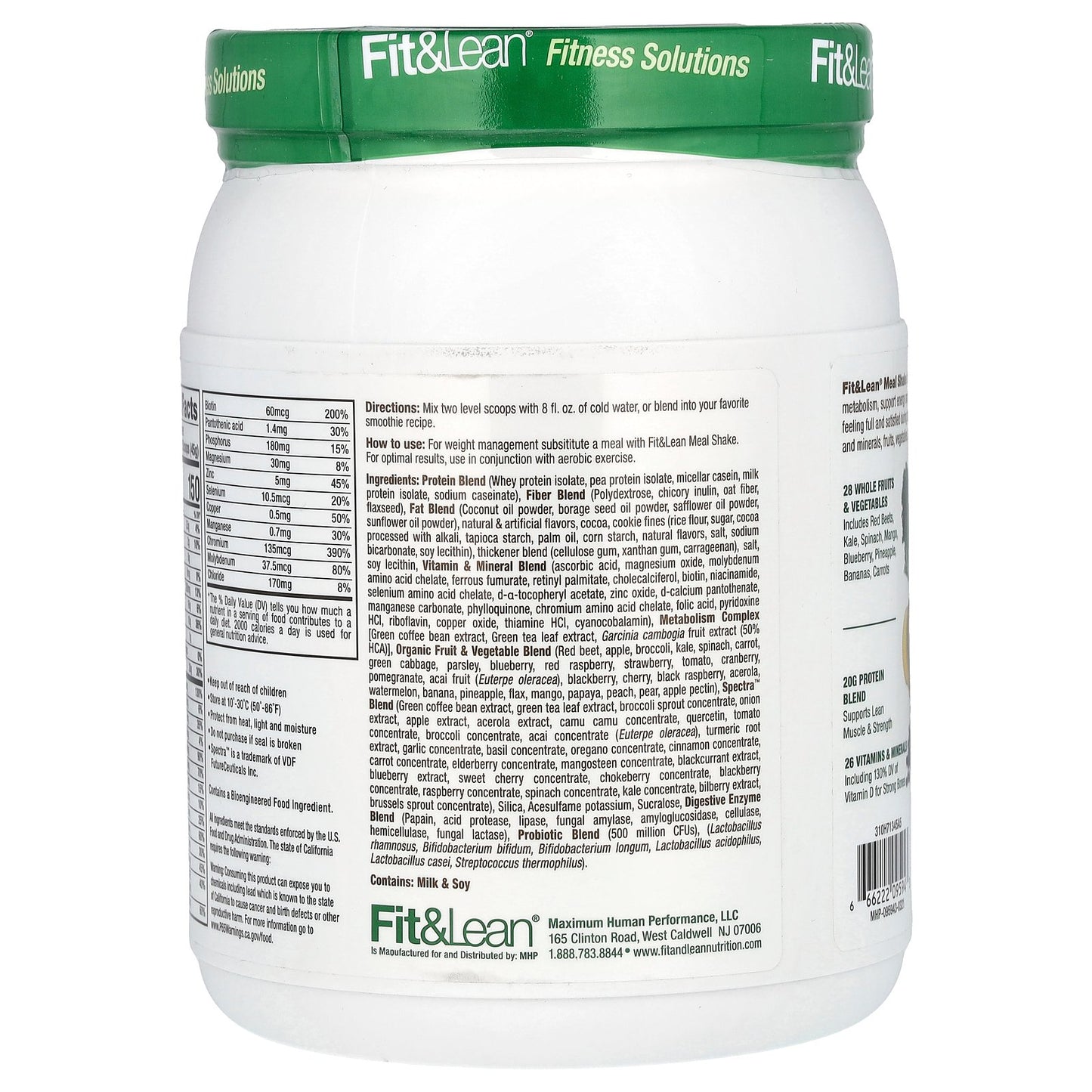 Fit & Lean, Meal Shake, Complete Fitness Nutrition, Cookies & Cream, 1 lb (450 g)