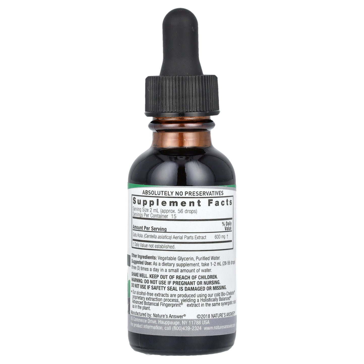 Nature's Answer, Gotu Kola Extract, Alcohol-Free, 2,000 mg, 1 fl oz (30 ml)