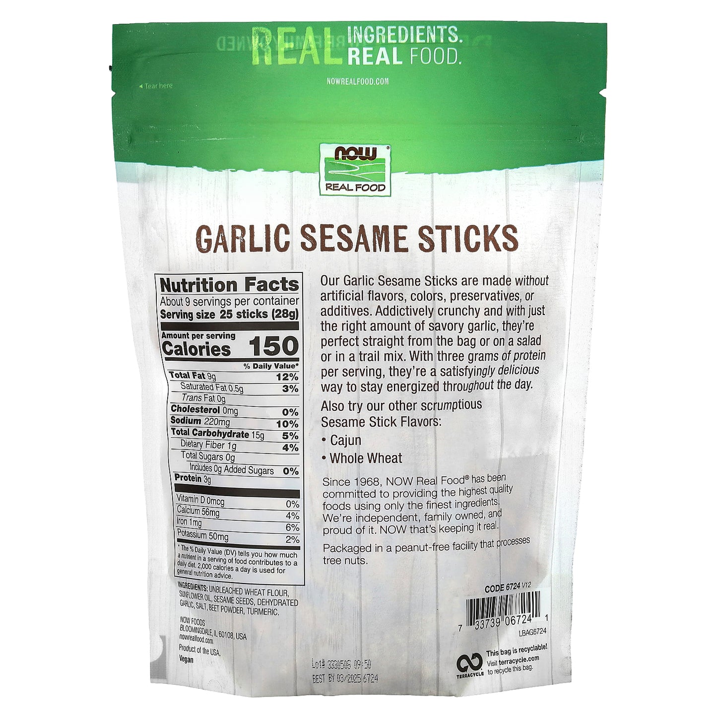 NOW Foods, Garlic Sesame Sticks, 9 oz (255 g)