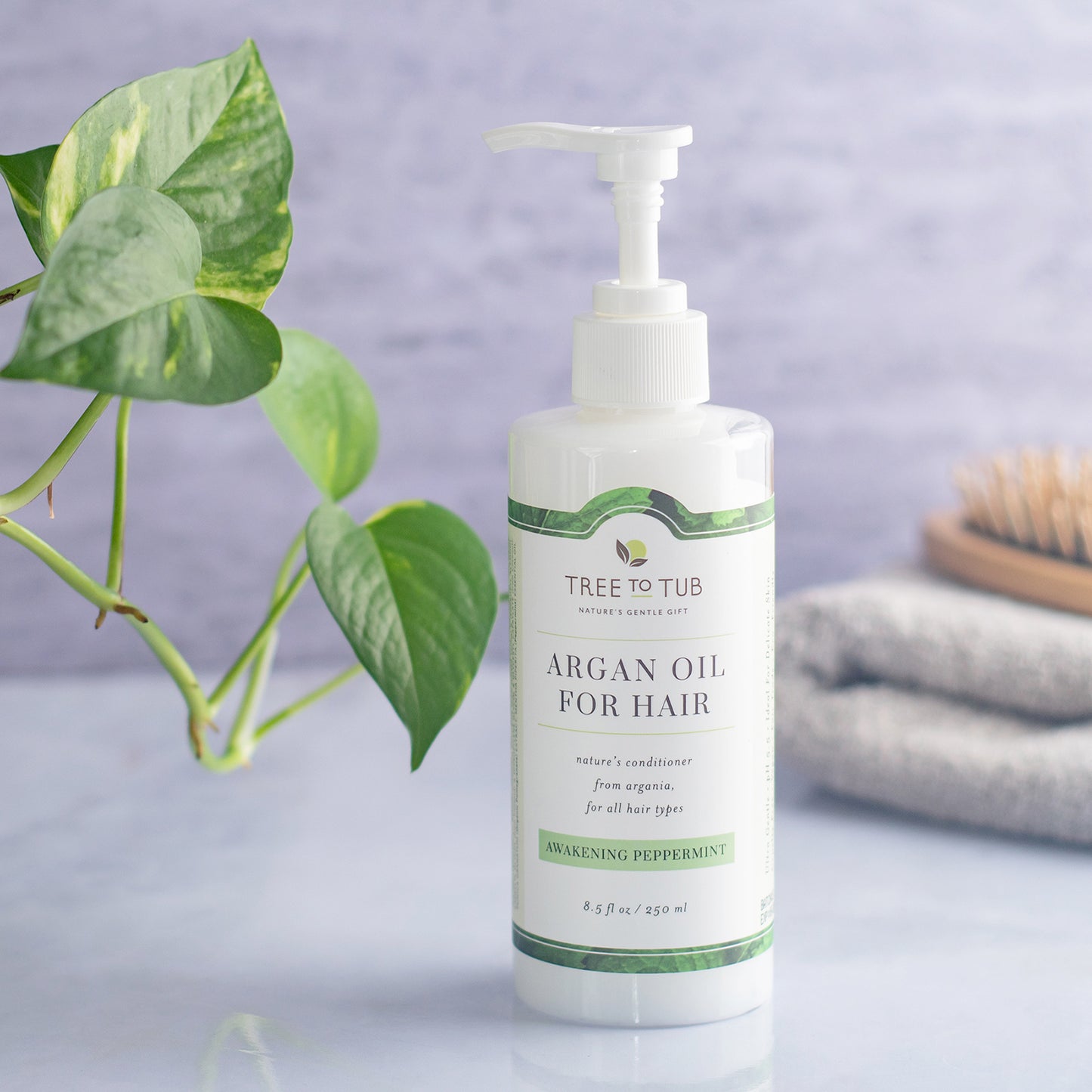 Tree To Tub, Argan Oil For Hair Conditioner, For All Hair Types, Awakening Peppermint, 8.5 fl oz (250 ml)