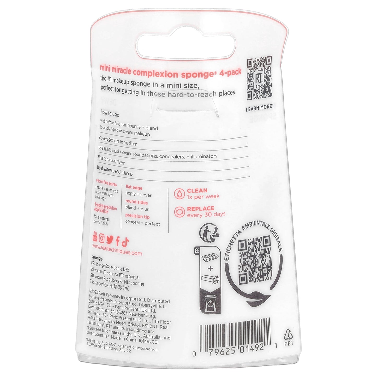 Real Techniques, Mini Miracle Complexion Sponge®, 4 Sponges