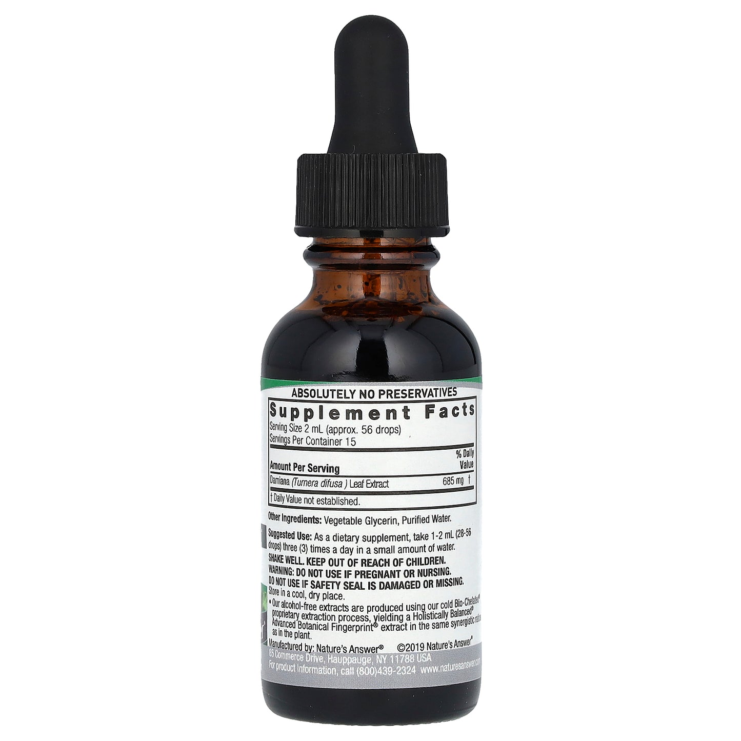 Nature's Answer, Damiana Extract, Alcohol-Free, 2,500 mg, 1 fl oz (30 ml)