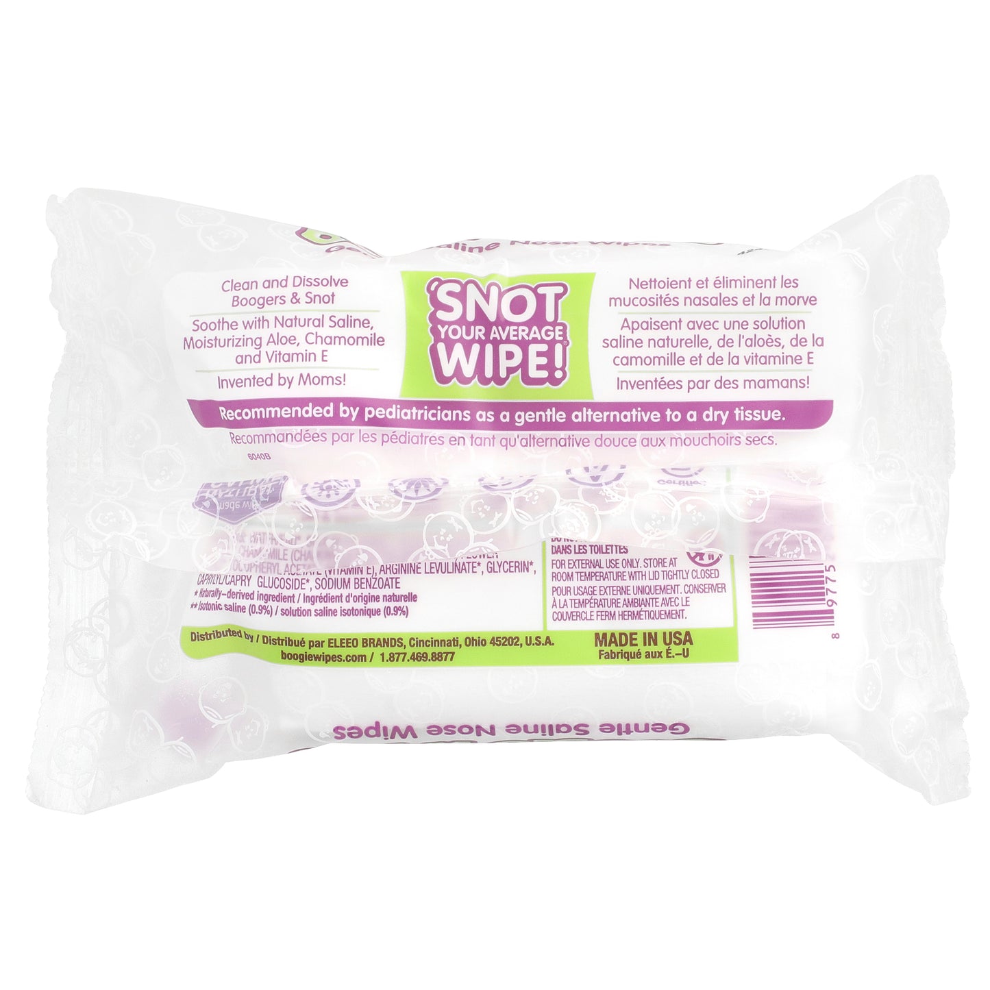 Boogie Wipes, Gentle Saline Nose Wipes, Unscented, 30 Wipes