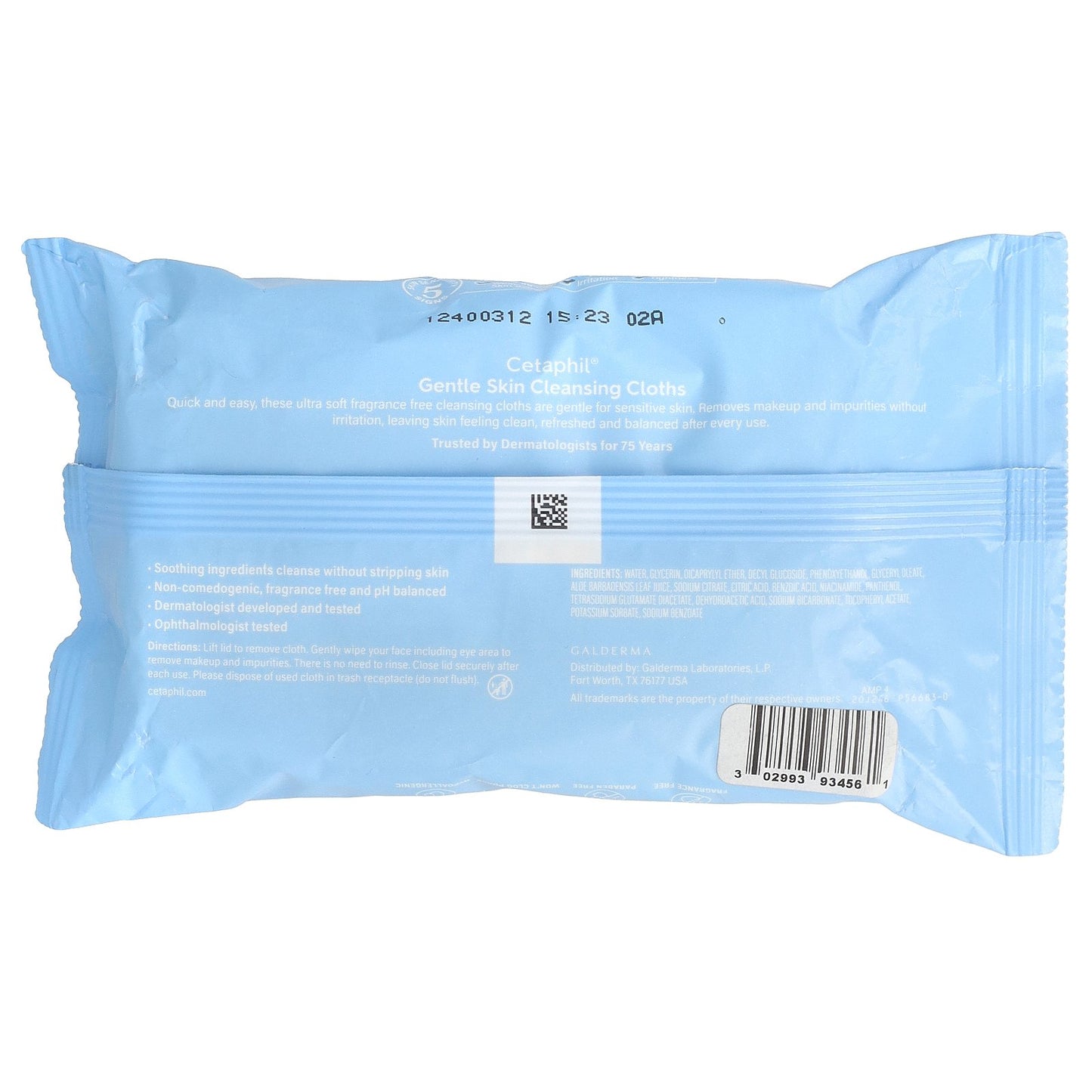 Cetaphil, Gentle Skin Cleansing Cloths, Fragrance Free, 25 Pre-Moistened Cloths