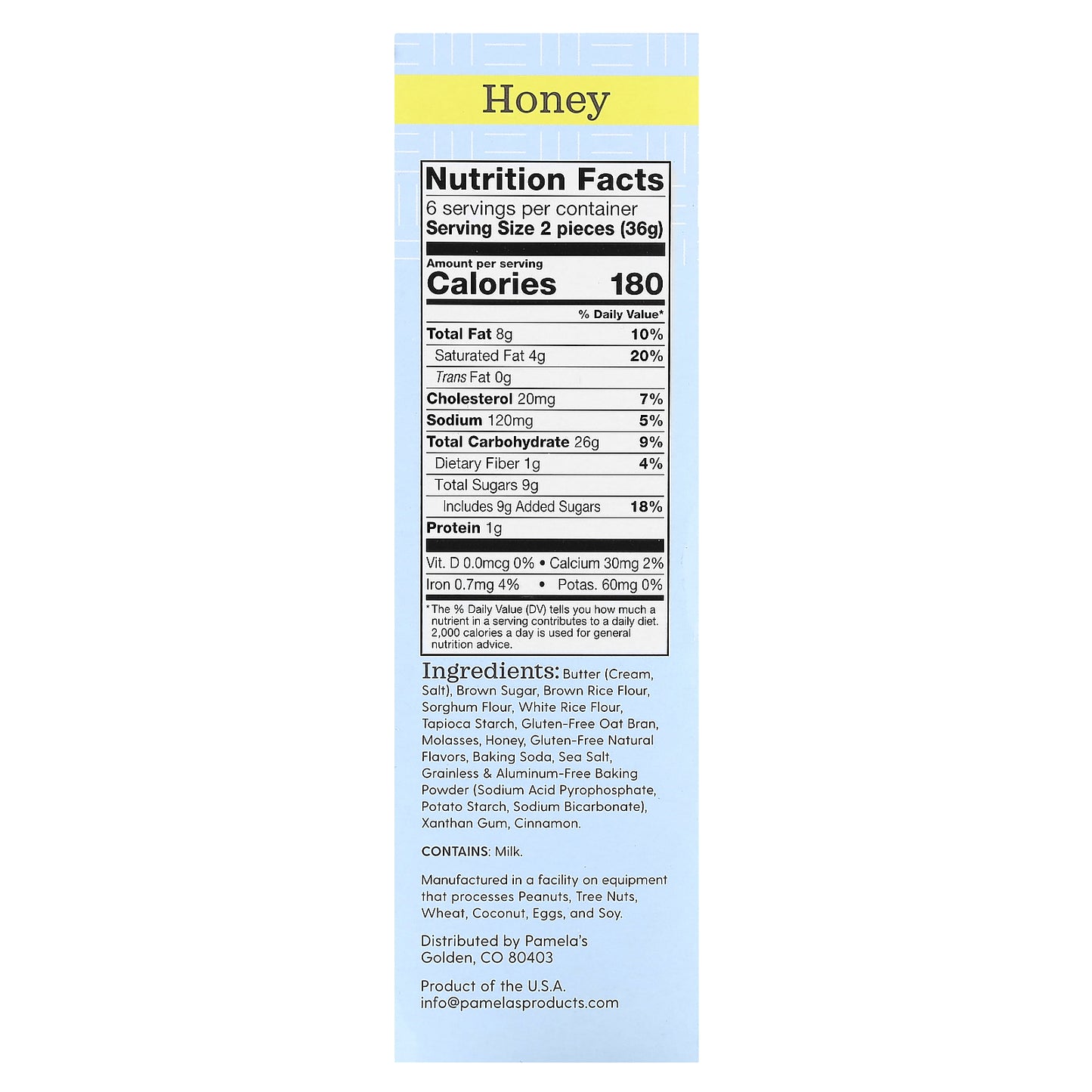 Pamela's Products, Honey Grahams, 7.5 oz (212.6 g)