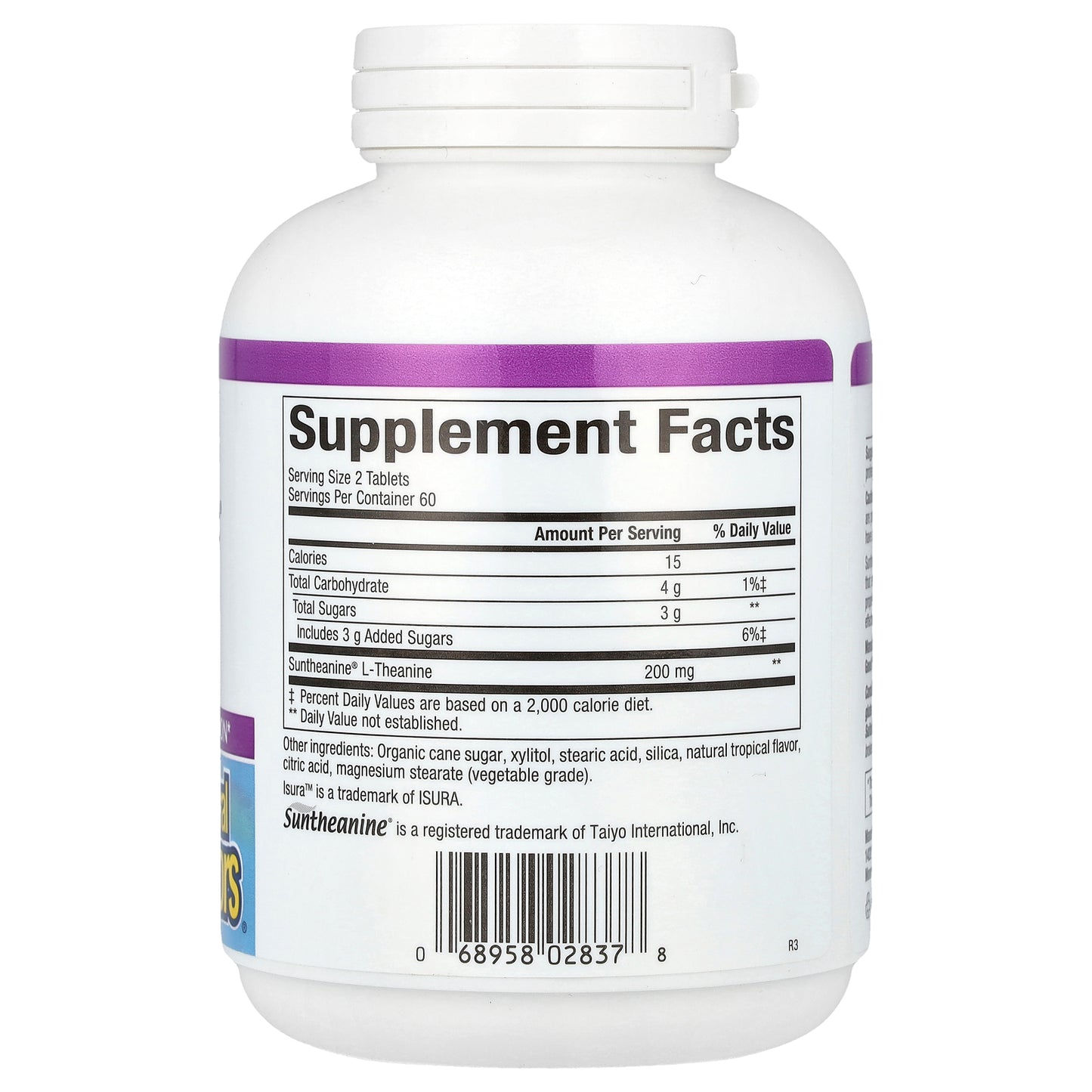 Natural Factors, Stress-Relax, Suntheanine L-Theanine, 100 mg, 120 Chewable Tablets