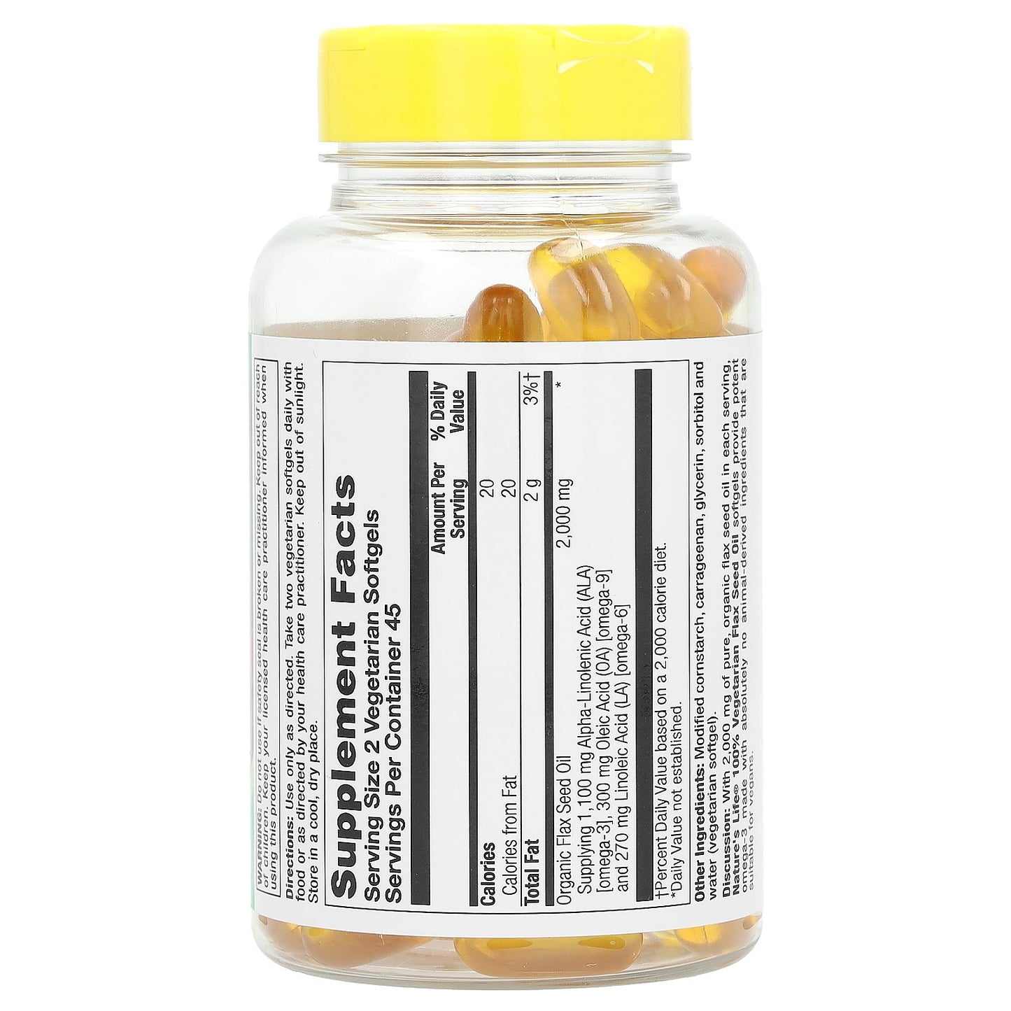 Nature's Life, Flax Seed Oil, 90 Vegetarian Softgels (1,000 mg per Softgel)