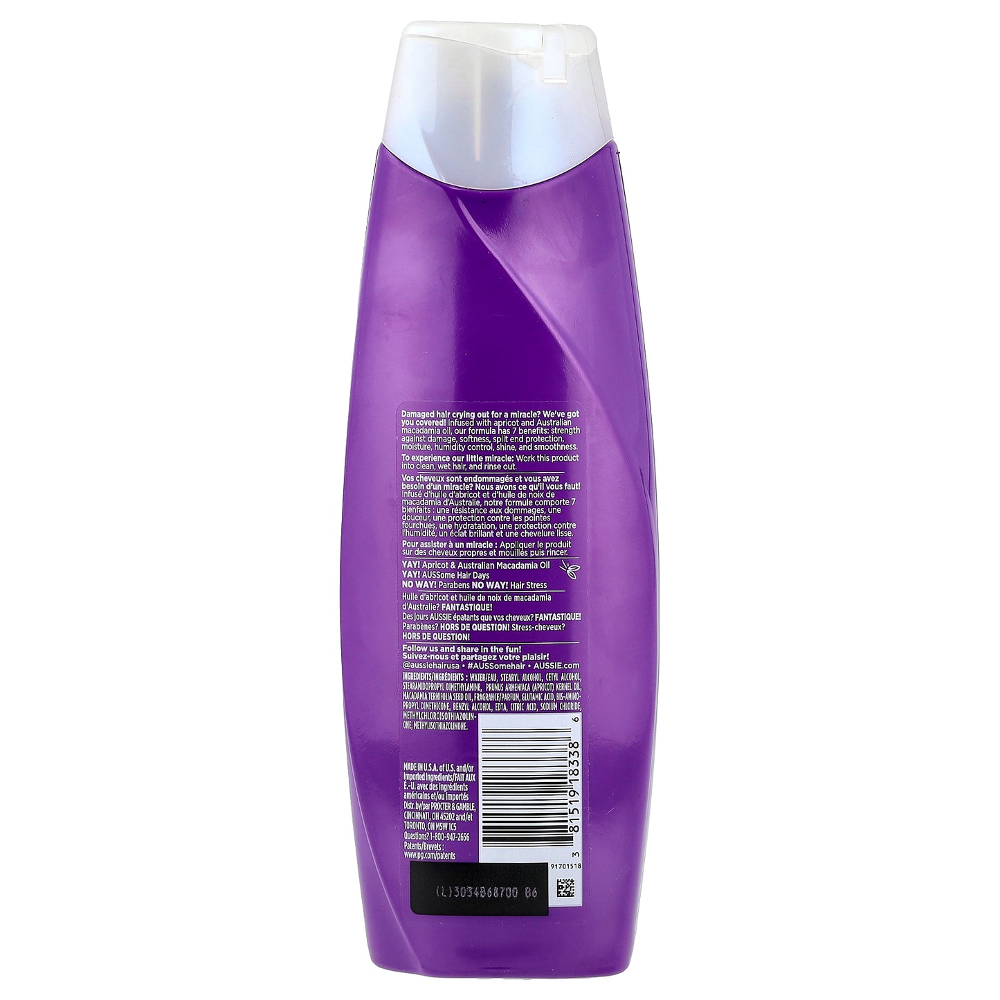 Aussie, Total Miracle, 7 n 1 Conditioner with Apricot & Australian Macadamia Oil, 12.1 fl oz (360 ml)