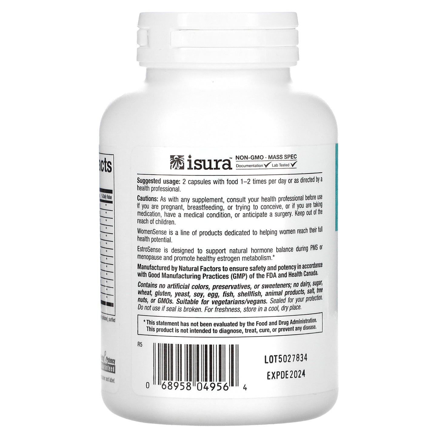 Natural Factors, WomenSense®, EstroSense®, 120 Vegetarian Capsules