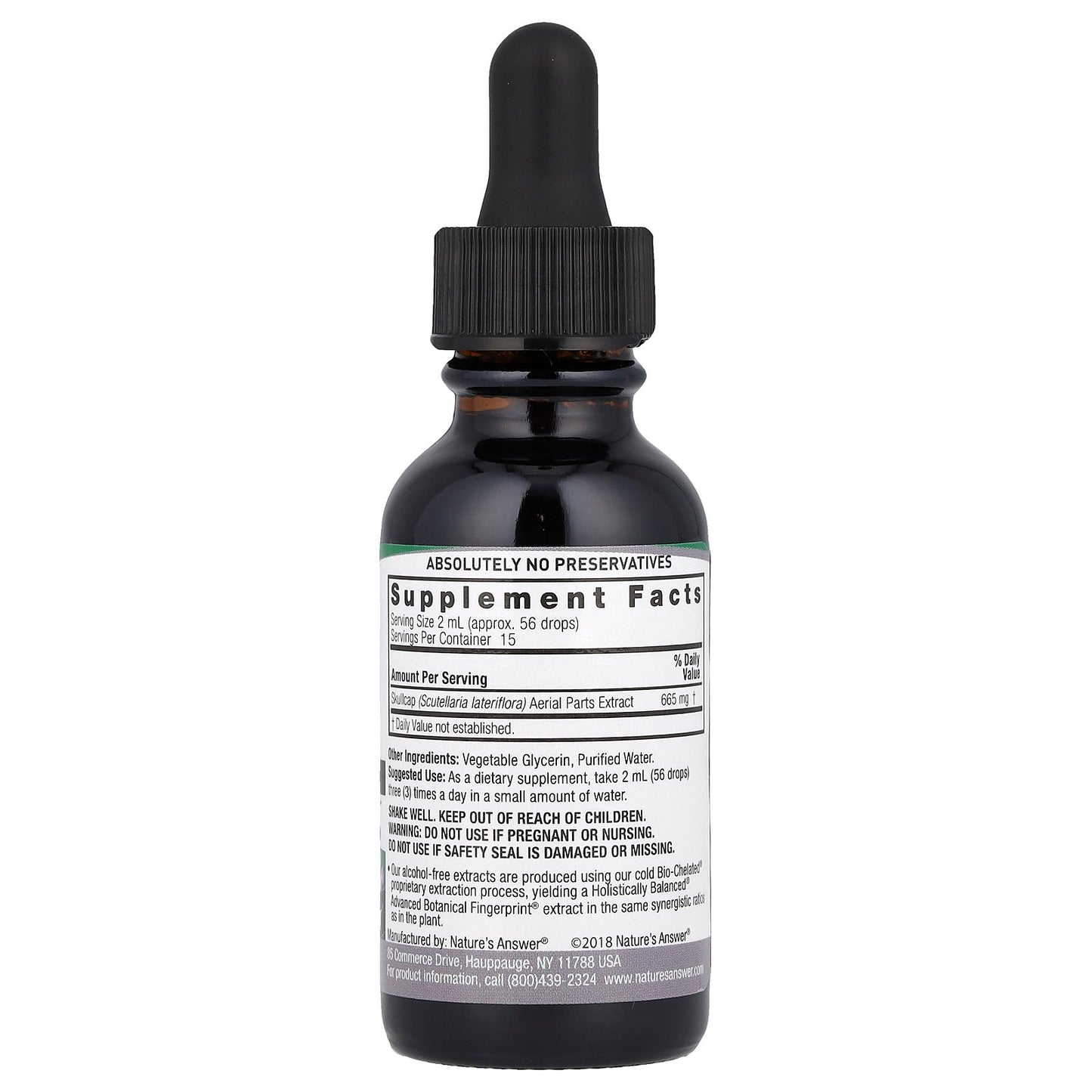 Nature's Answer, Skullcap Extract, Alcohol-Free, 665 mg , 1 fl oz (30 ml)