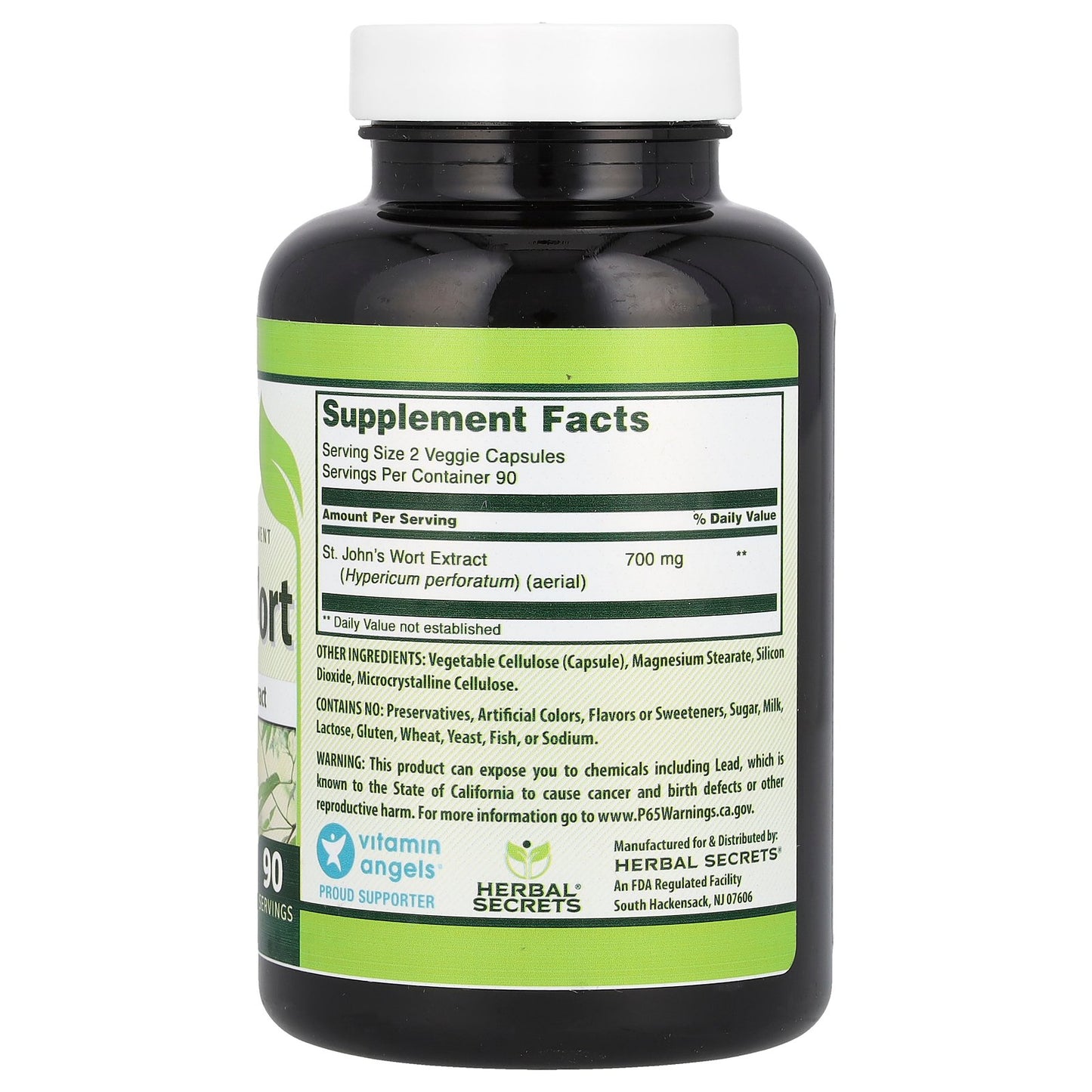 Herbal Secrets, St. John's Wort, 180 Veggie Capsules (350 mg per Capsule)