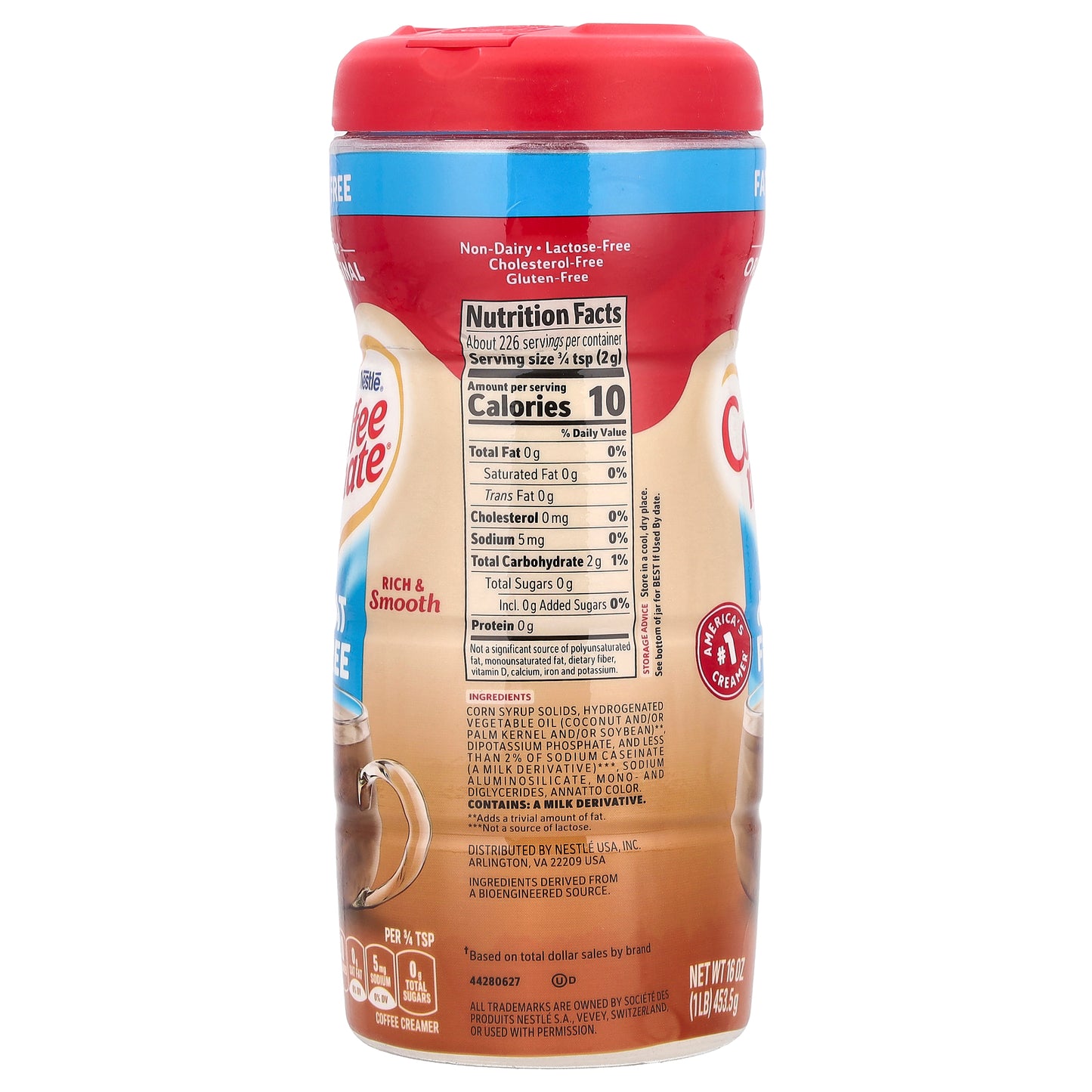 Coffee Mate, Powder Coffee Creamer, Fat Free, Original, 16 oz (453.5 g)