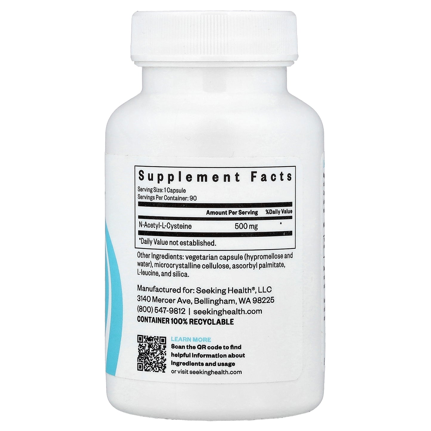 Seeking Health, NAC, 500 mg, 90 Capsules