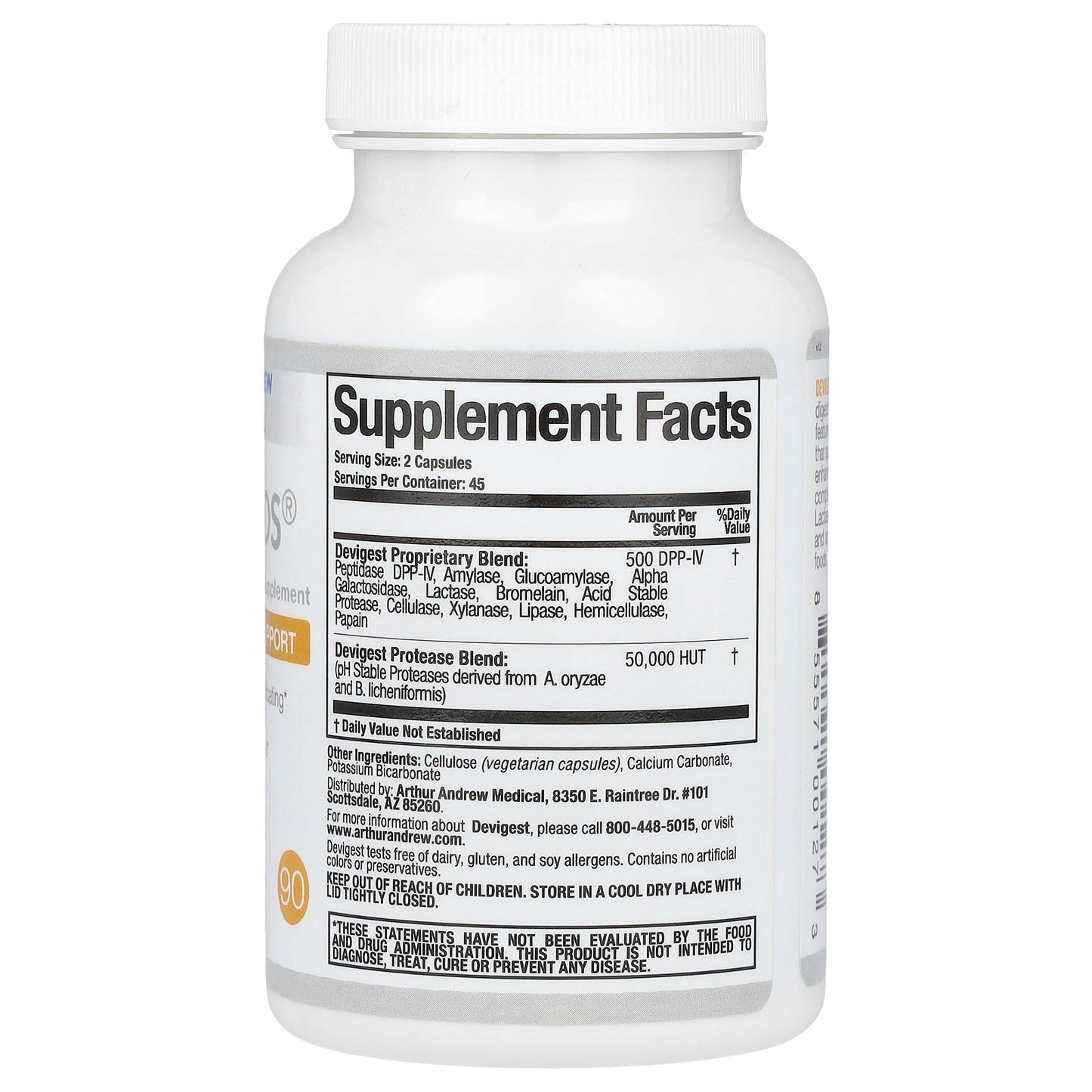 Arthur Andrew Medical, Devigest ADS, Advanced Digestive Support, 90 Capsules