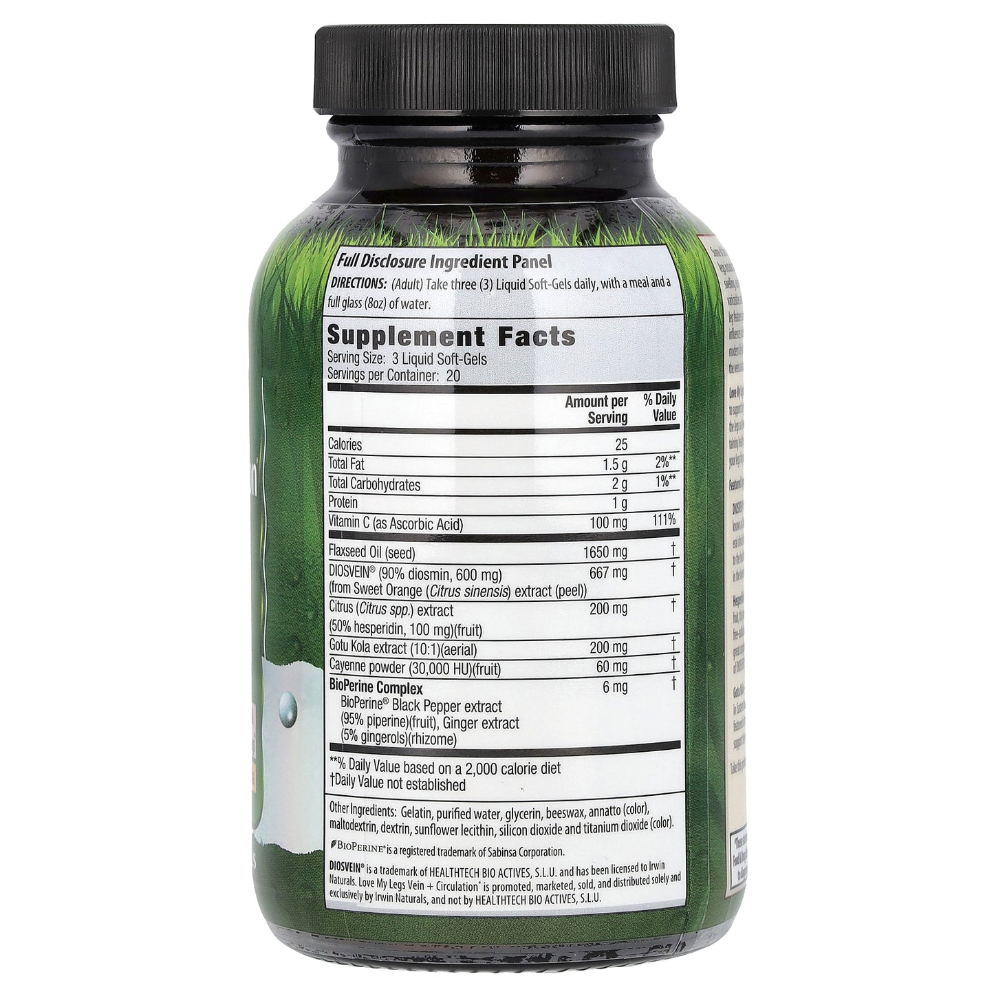 Irwin Naturals, Love My Legs, Vein + Circulation, 60 Liquid Soft-Gels