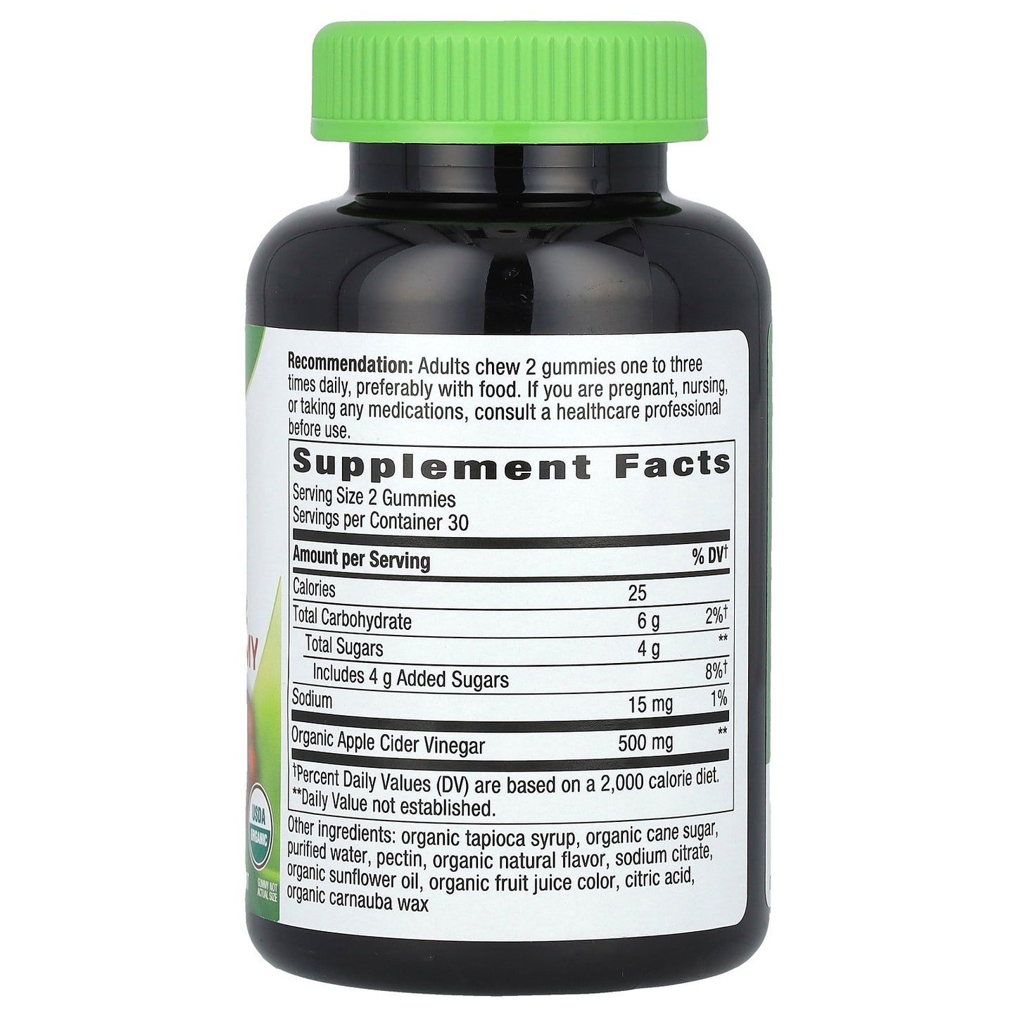 Nature's Way, Organic Apple Cider Vinegar Gummies, Apple, 60 Gummies (250 mg per Gummy)