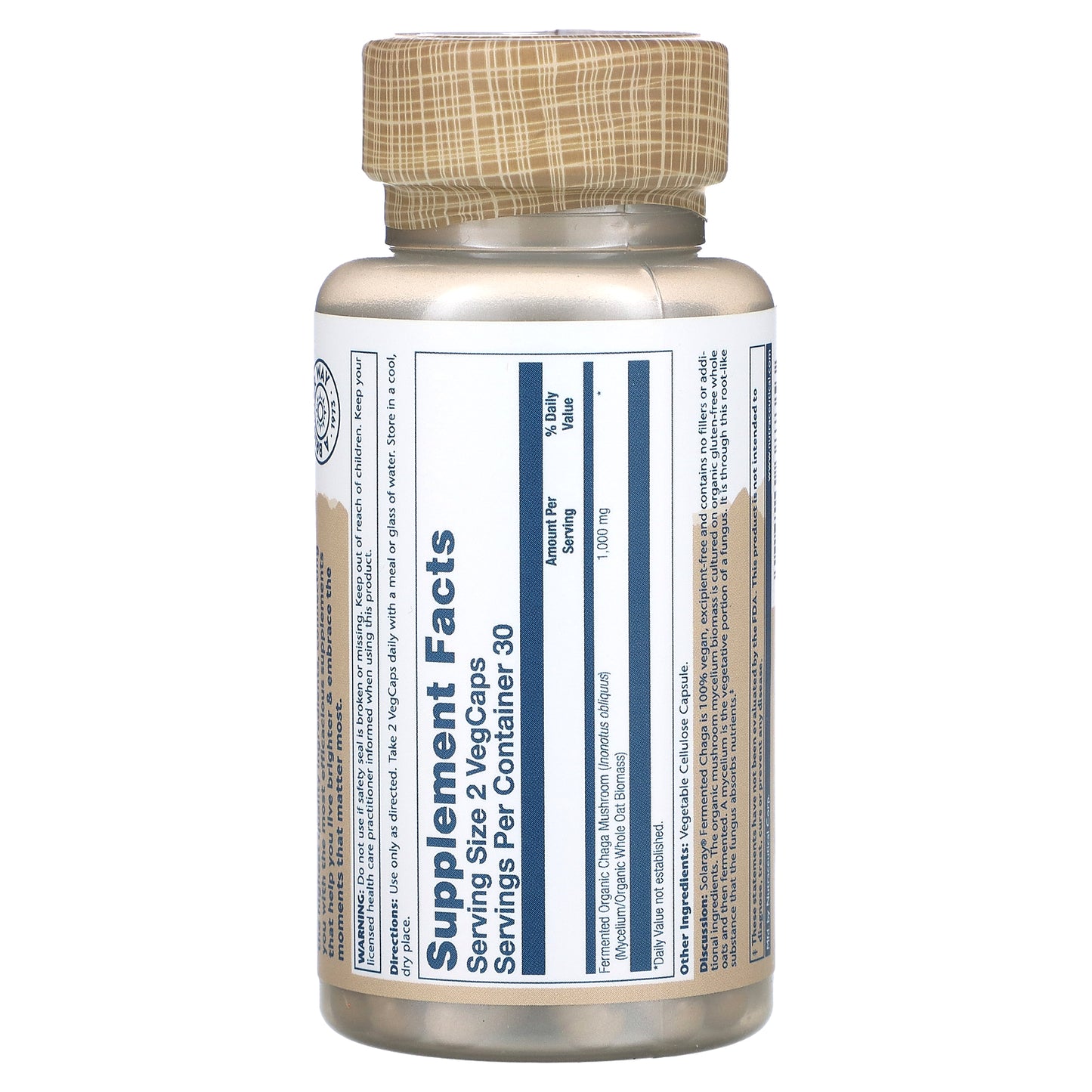 Solaray, Fermented Chaga Mushrooms, 60 VegCaps (500 mg per Capsule)