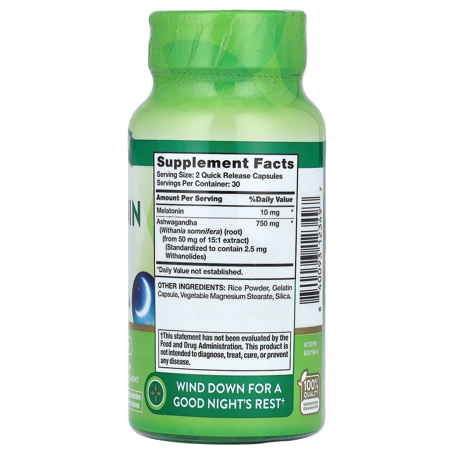 Nature's Truth, Sleep Melatonin Plus Ashwagandha, 60 Quick Release Capsules