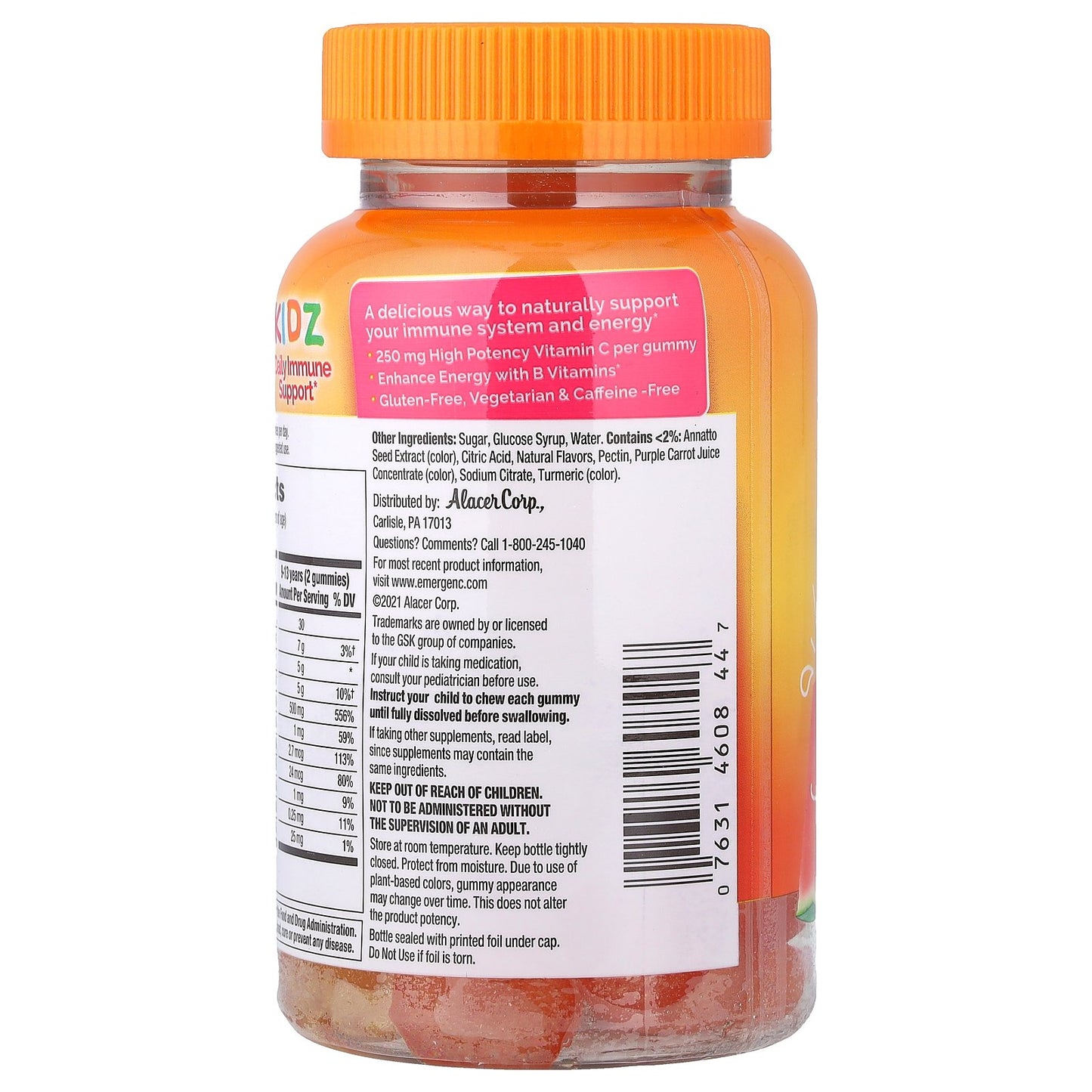 Emergen-C, Kidz, Daily Immune Support Gummies, Fruit Fiesta, 44 Gummies